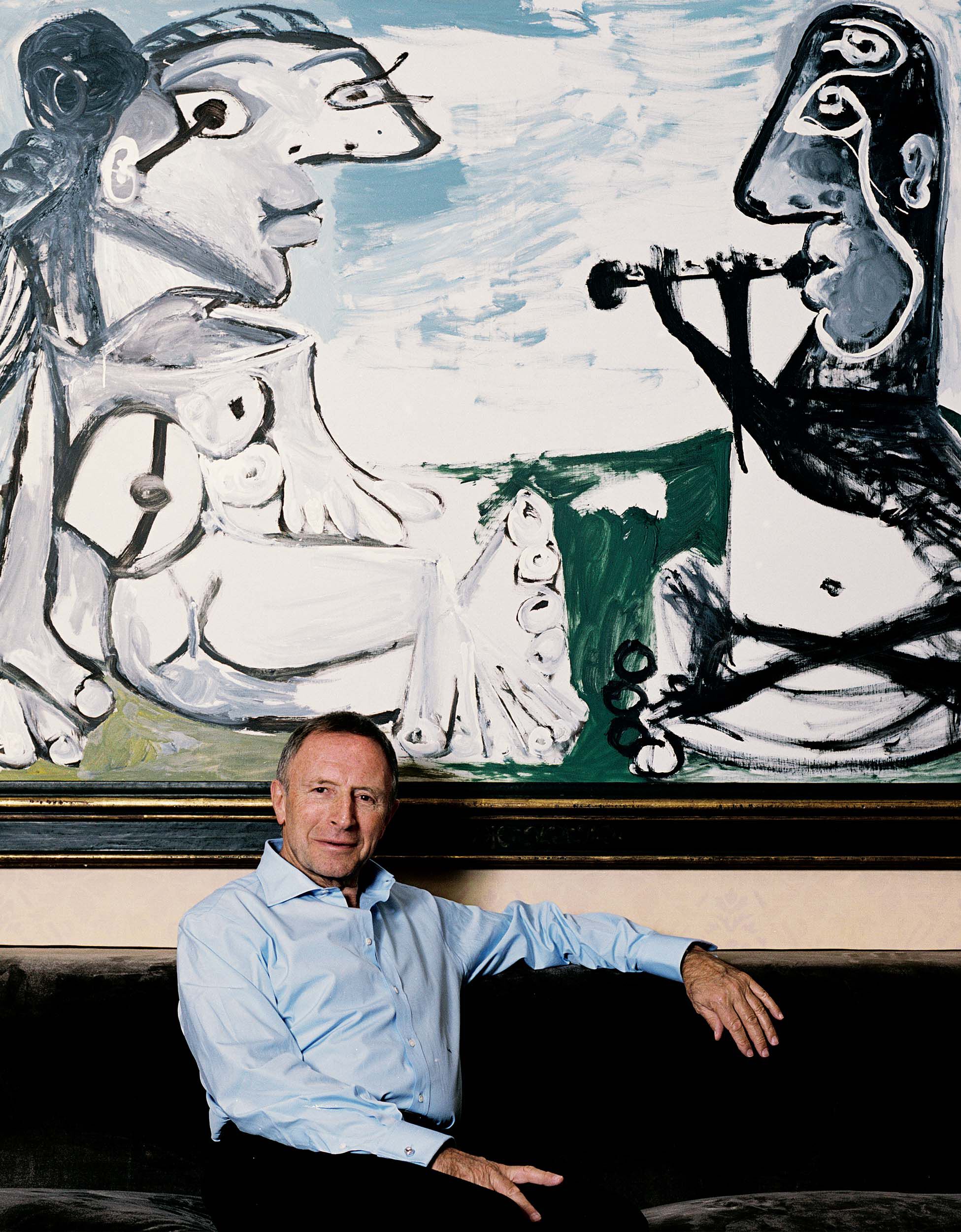 Mr Laurence Graff OBE stands in front of a vault