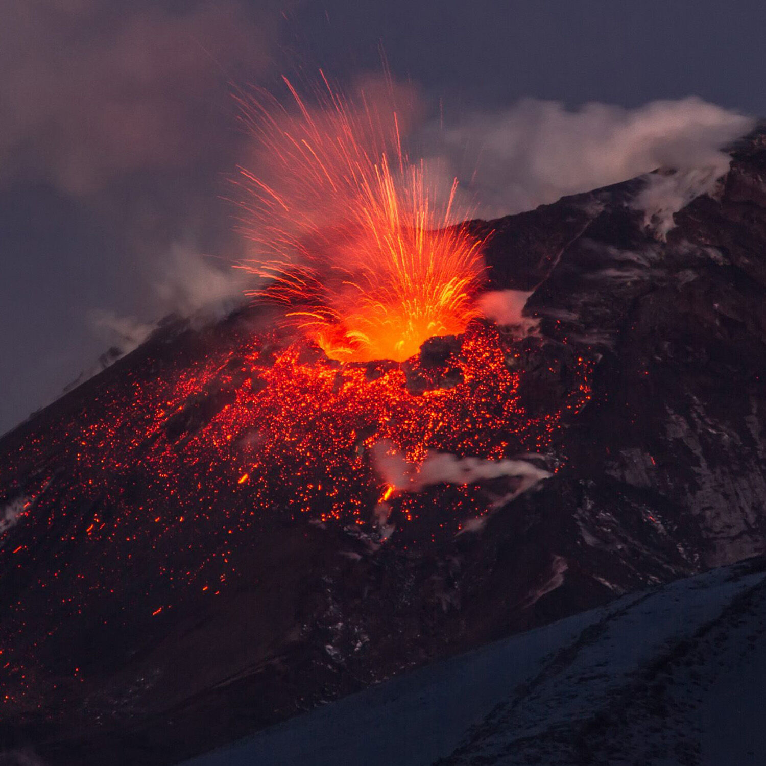 An erupting volcano - the miracle diamond creation