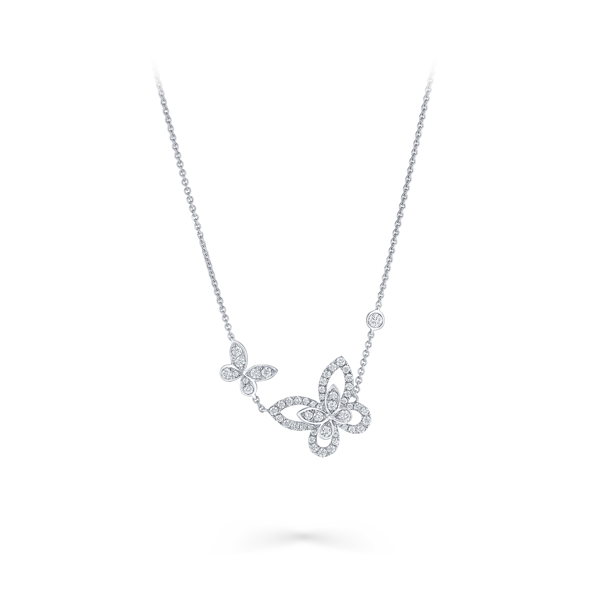 Double Butterfly Silhouette Diamond Pendant