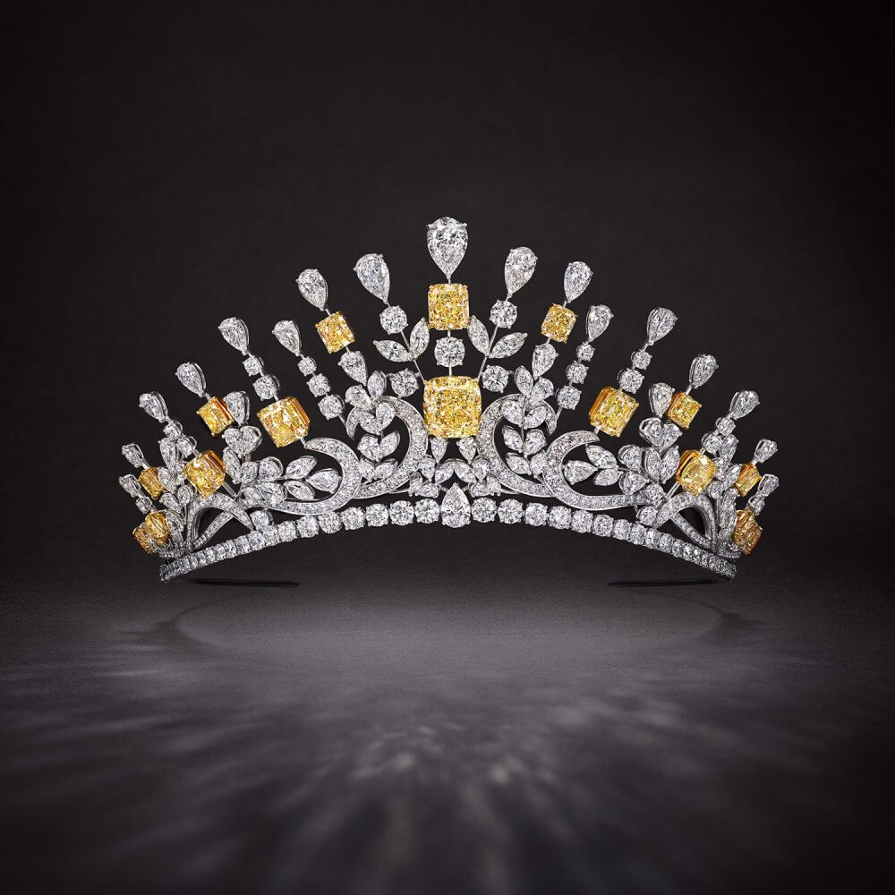 A Graff yellow and white diamond Tiara