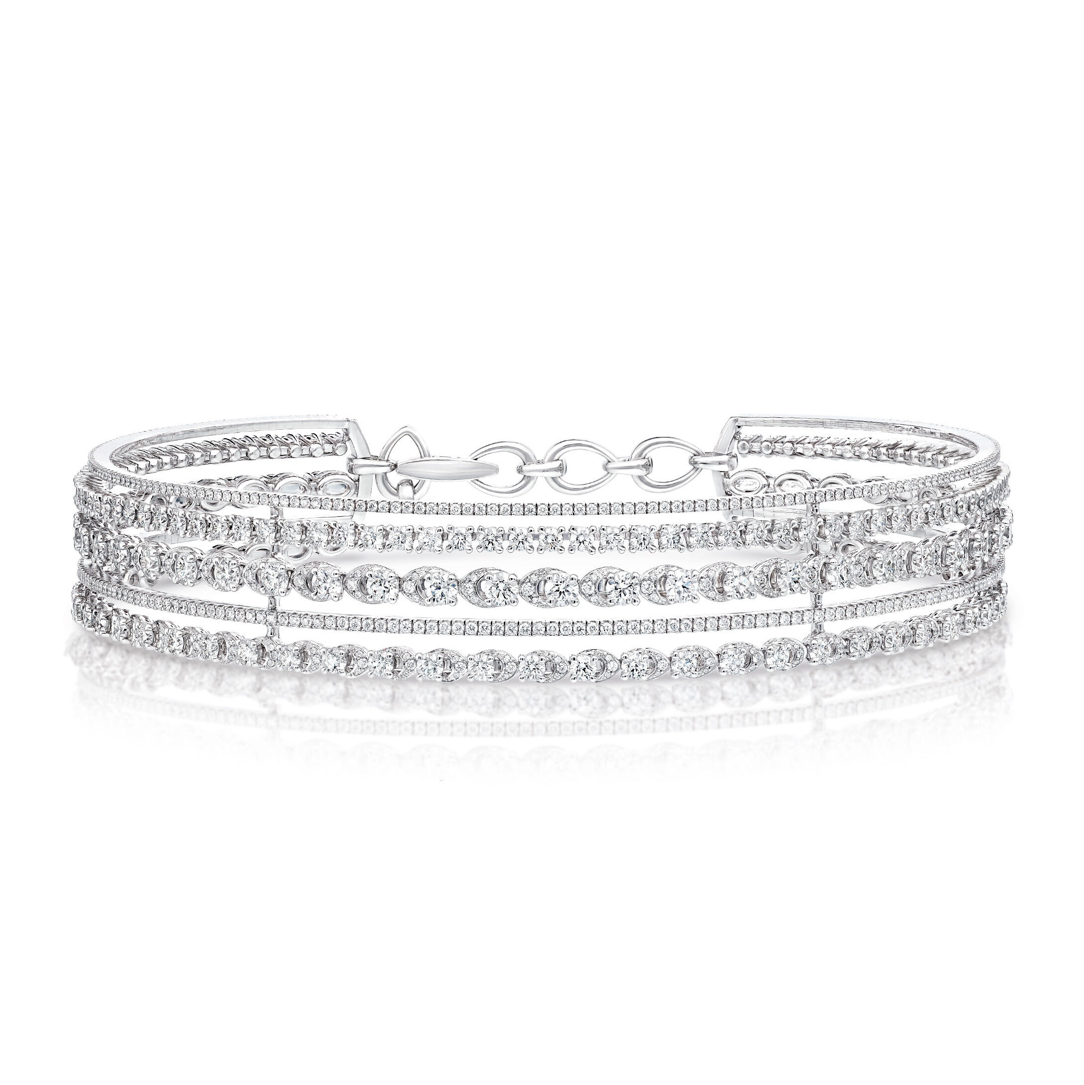 A Graff Gateway Five Row Diamond Necklace from the Tribal collection