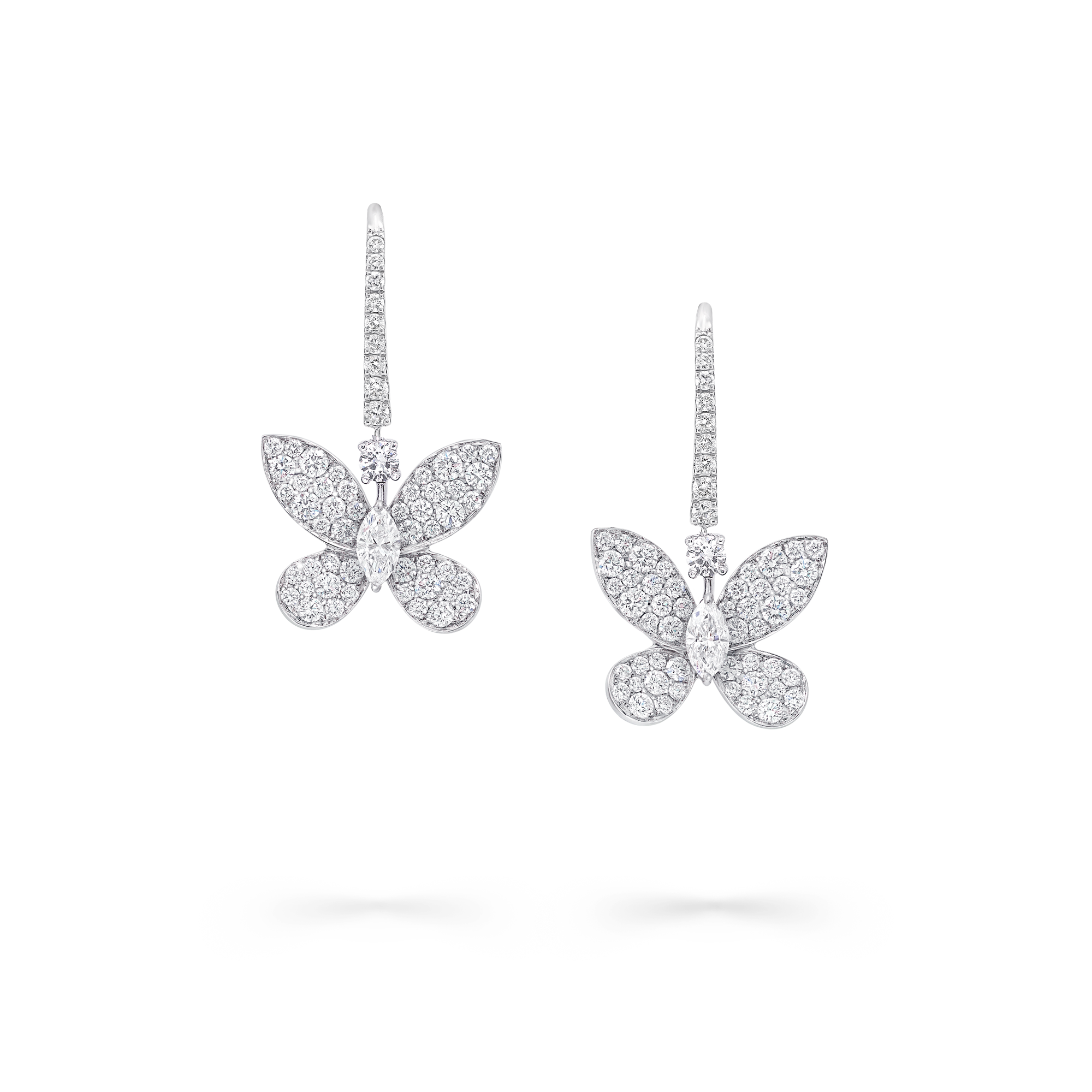 Pavé Butterfly Diamond Drop Earrings