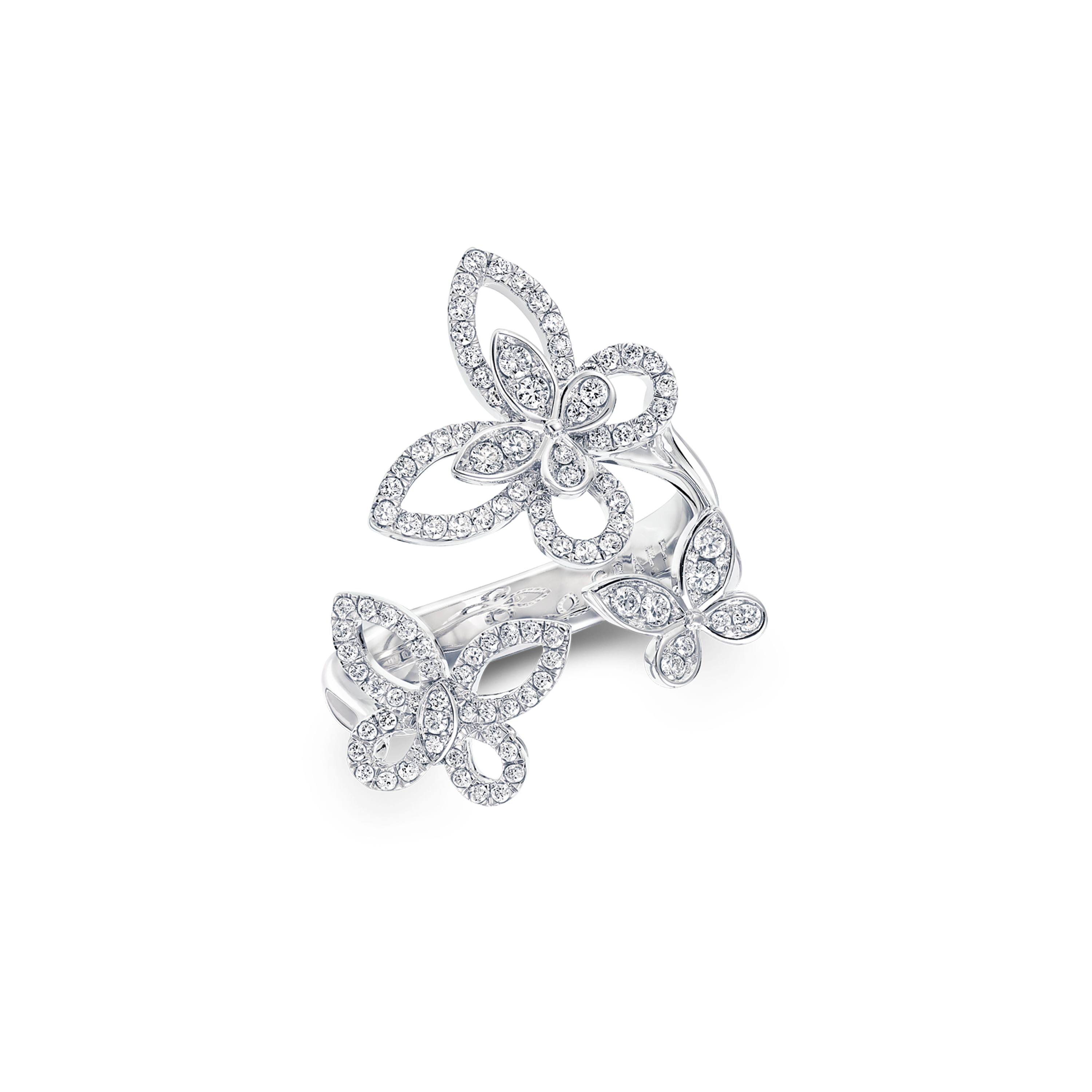 Triple Butterfly Silhouette Diamond Ring