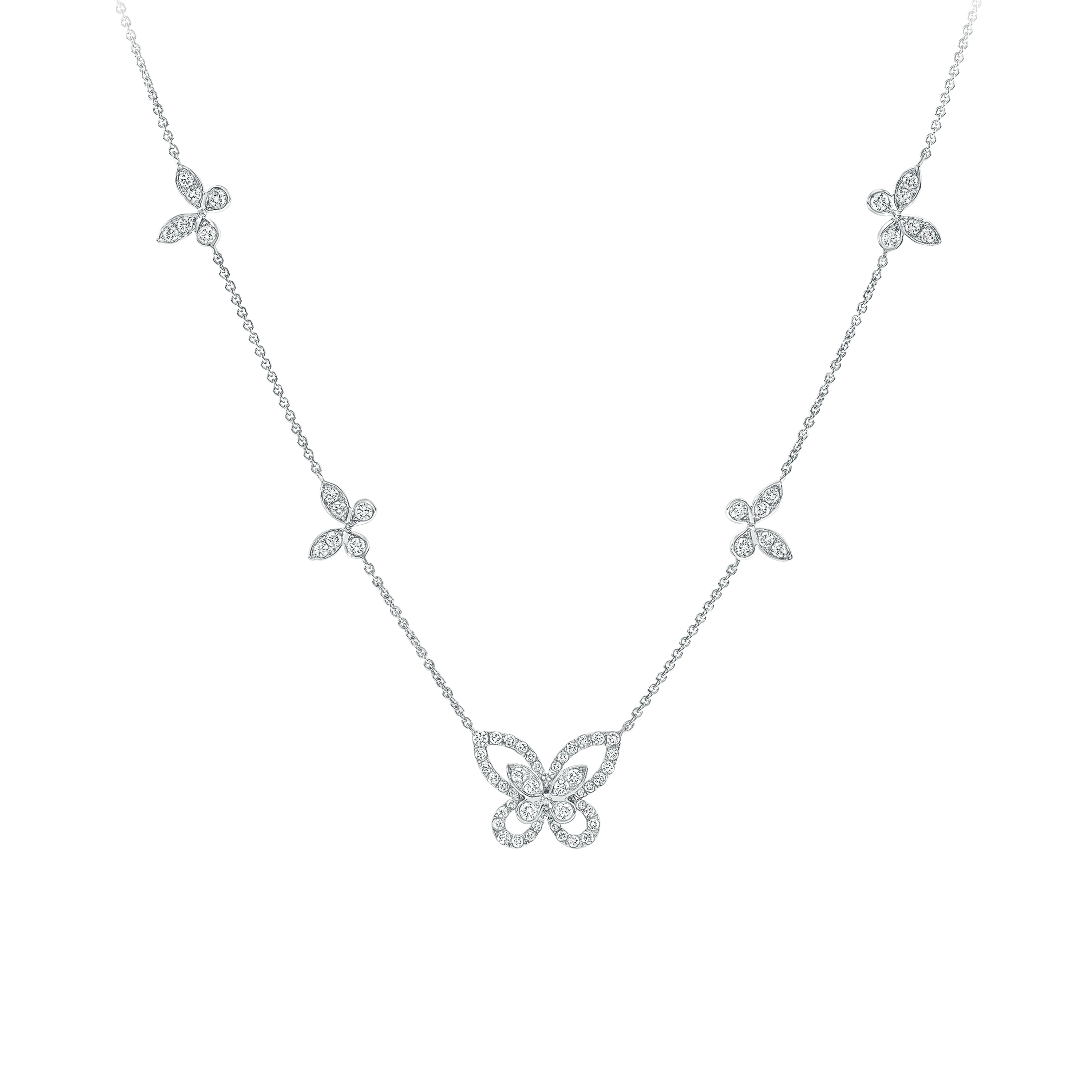 Multi Butterfly Silhouette Diamond Pendant