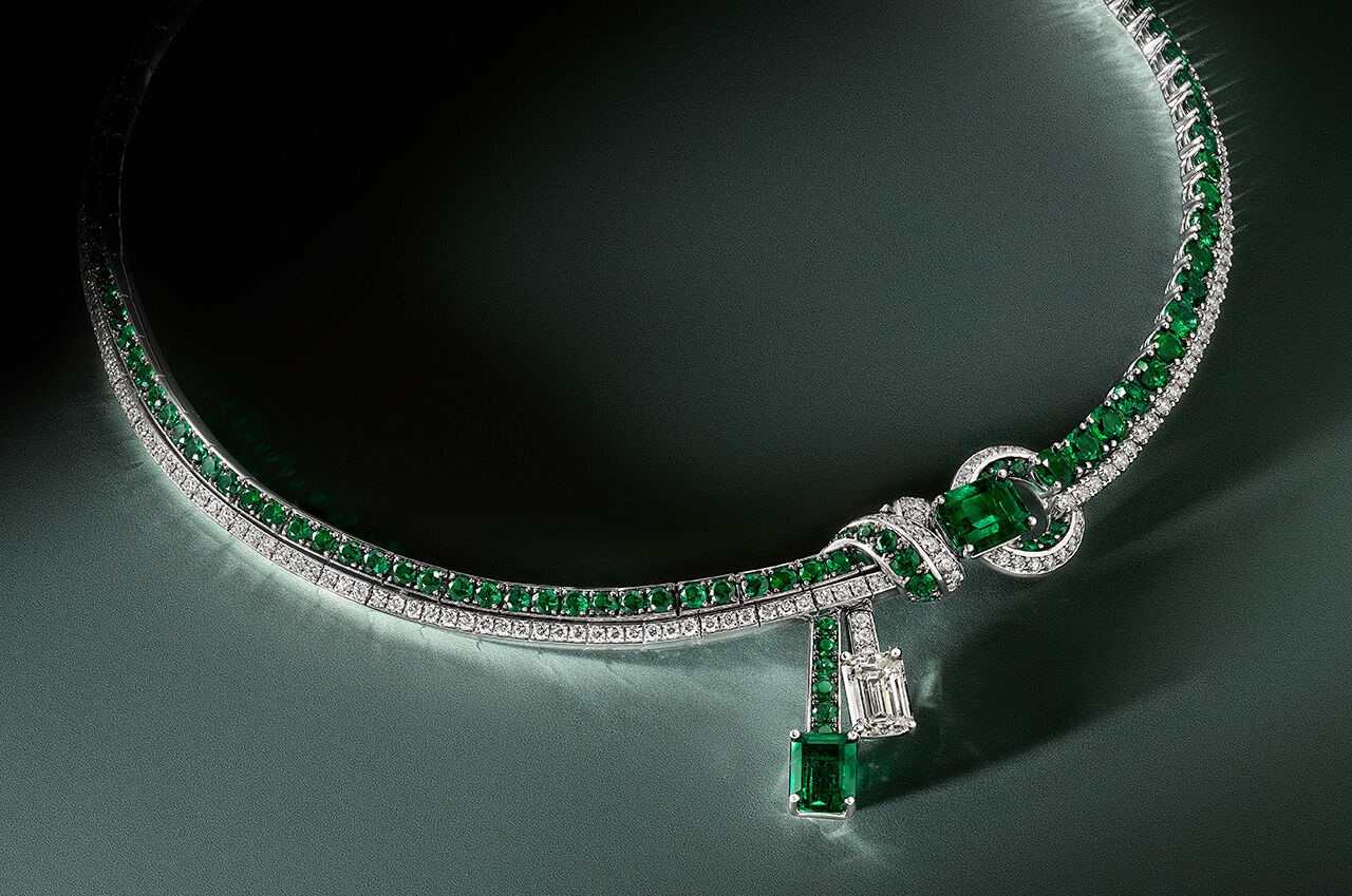 Image shows Graff High Jewellery Emerald Cuff