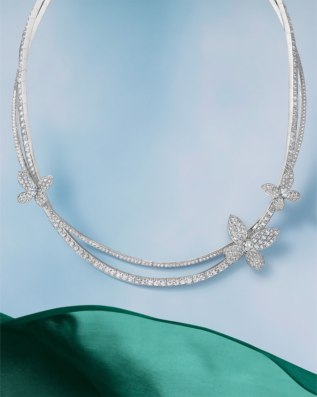 Image shows Graff Butterfly Pave Diamond Necklace