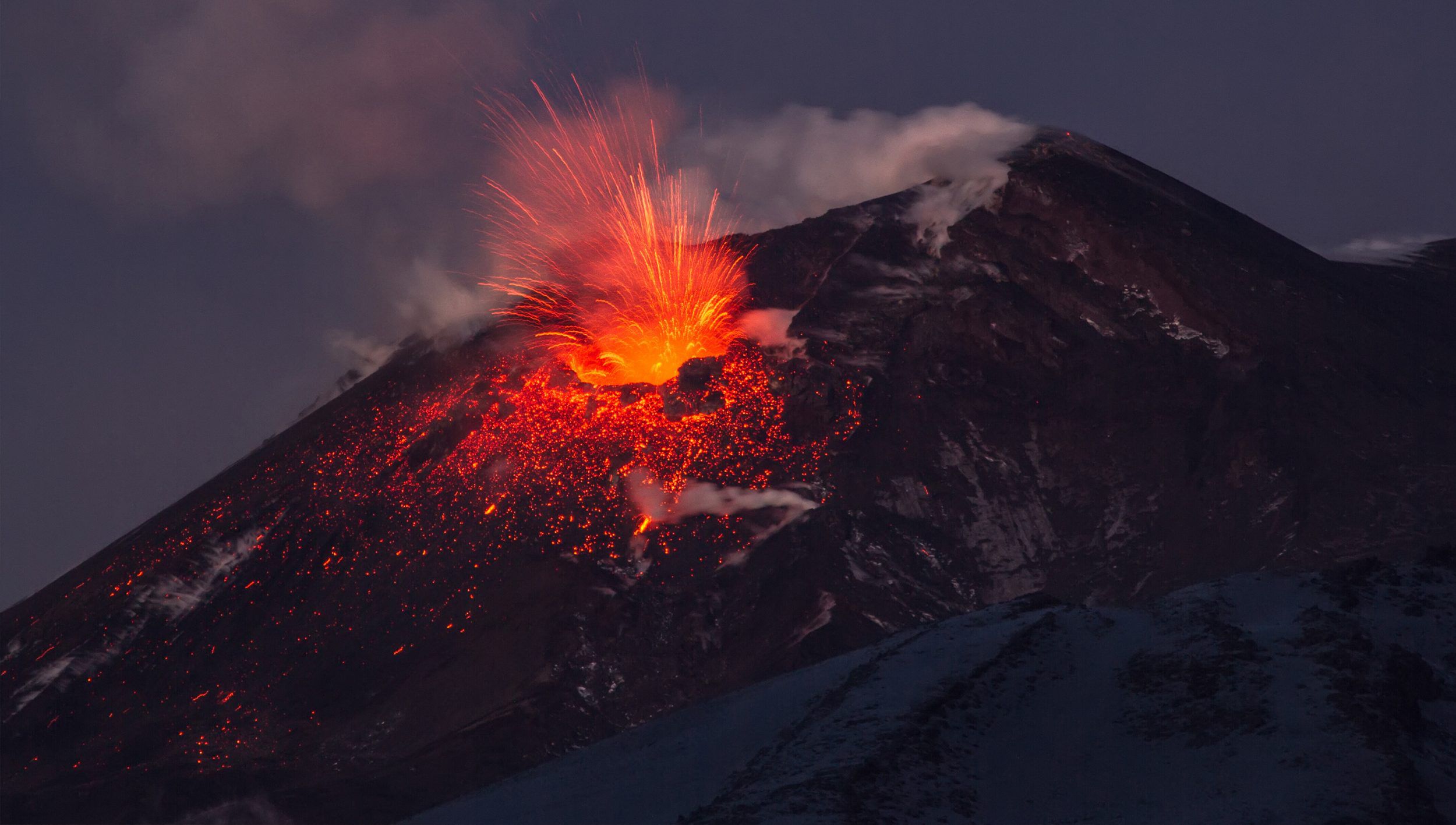 An erupting volcano - the miracle diamond creation