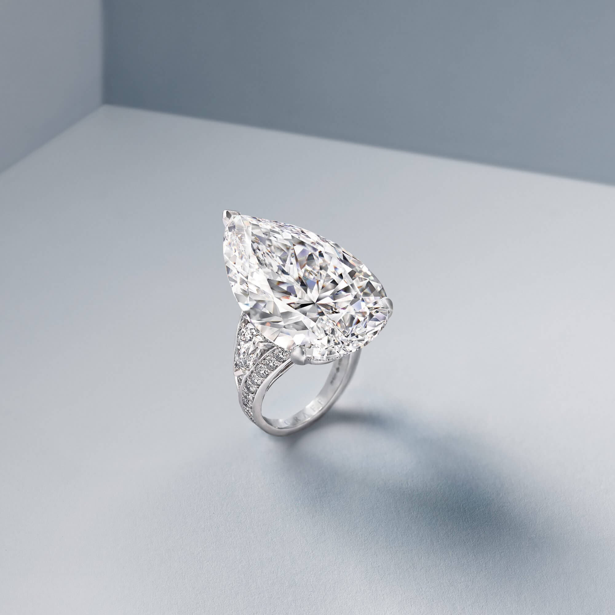 Graff Diamond Majesty a 38.13 carat D Flawless pear shape diamond ring