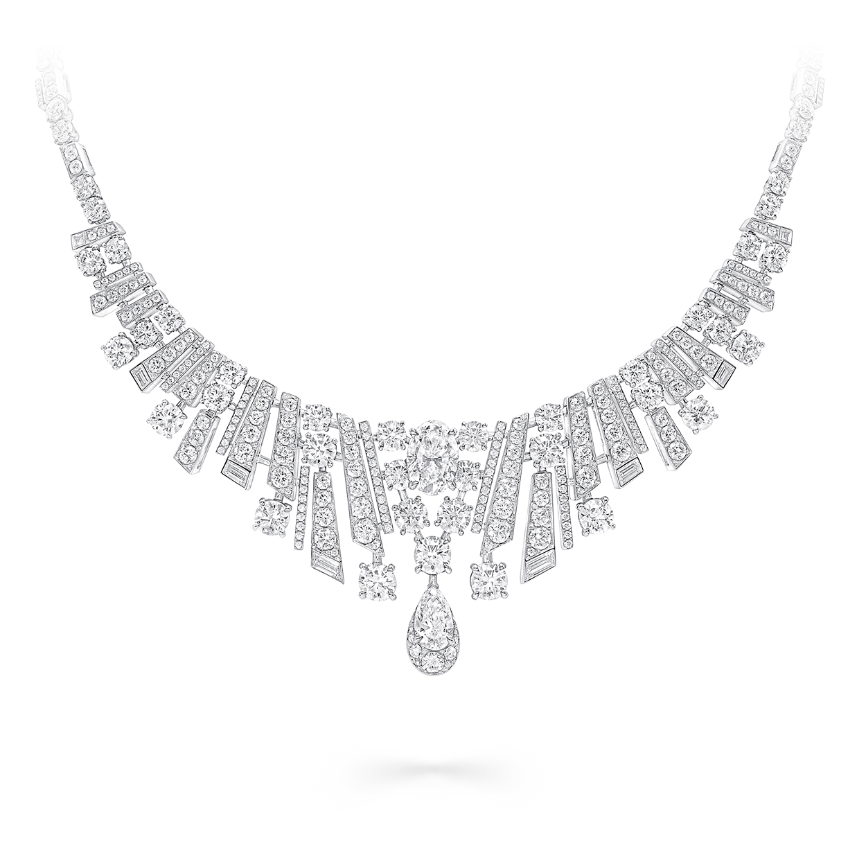 Image of white diamond high jewellery necklace