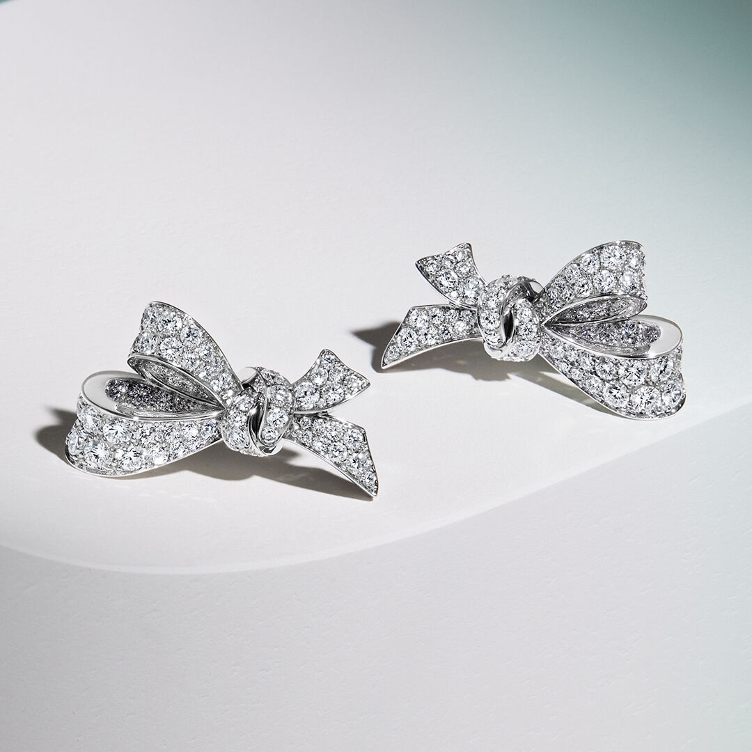 Image of Graff Tilda's Bow Pear Diamond Drop earrings
