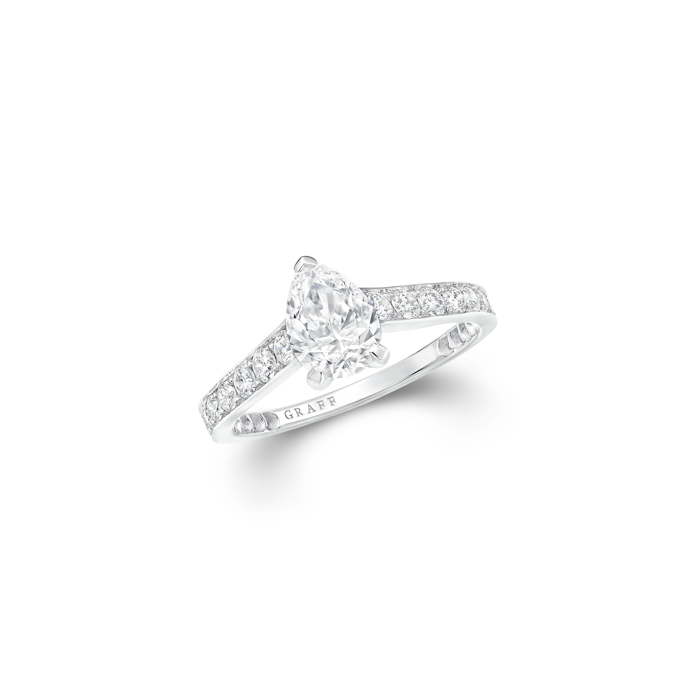 Flame Pear Shape Diamond Engagement Ring
