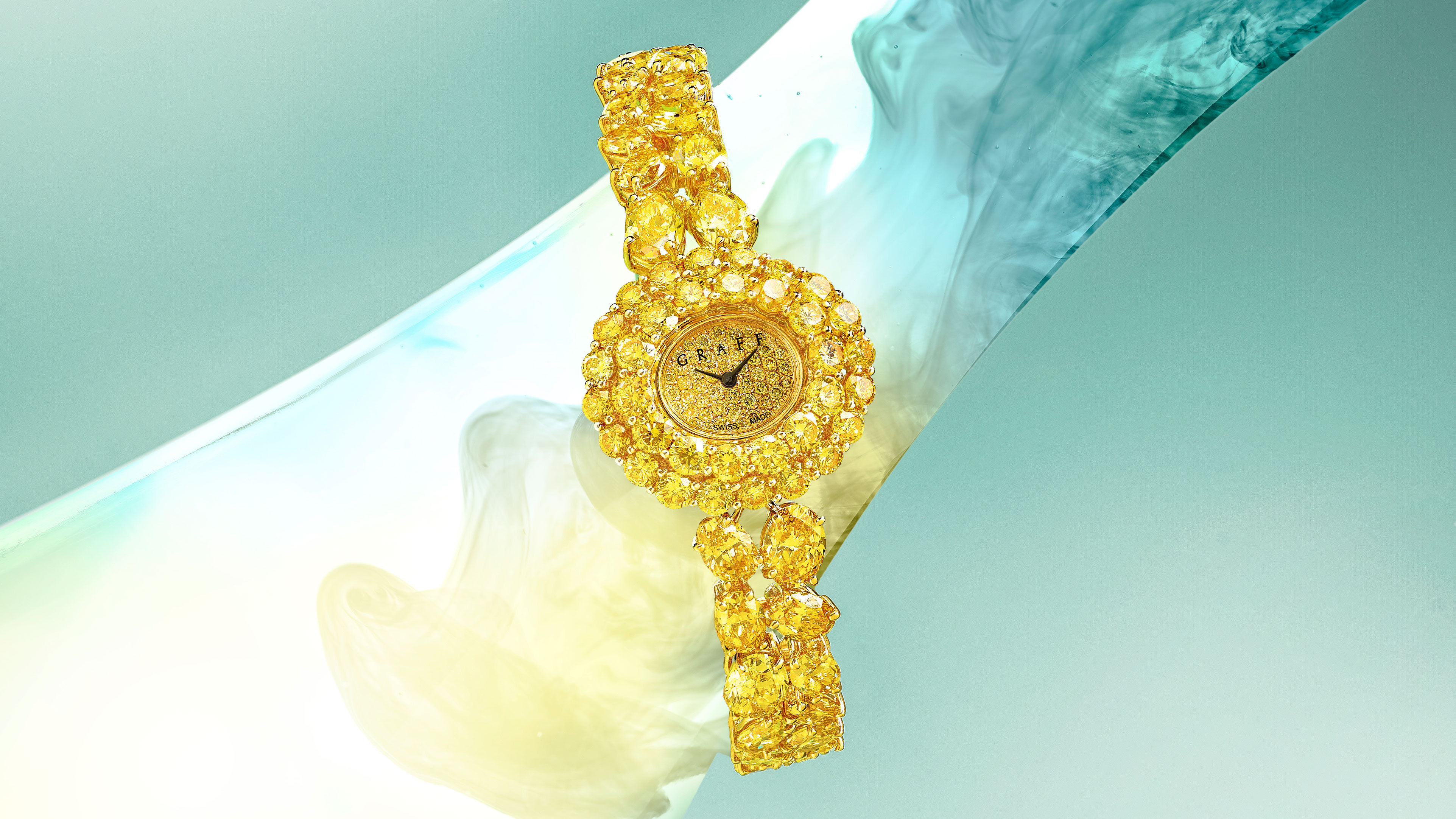 Oval Fancy Vivid Diamond Watch from the Graff unique timepieces collection