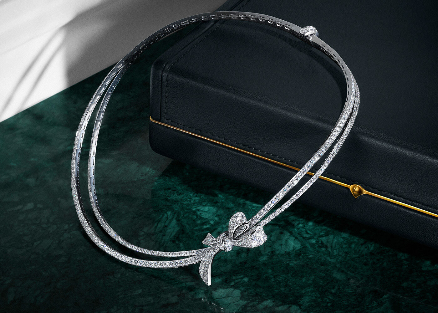 Tilda's Bow Necklace with packaging box