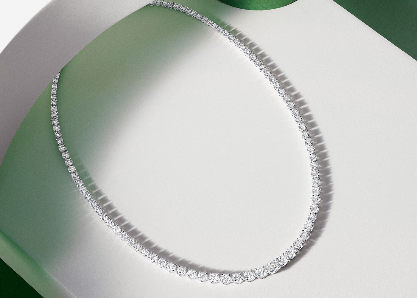 Image shows Classic Graff Graduated Diamond line necklace