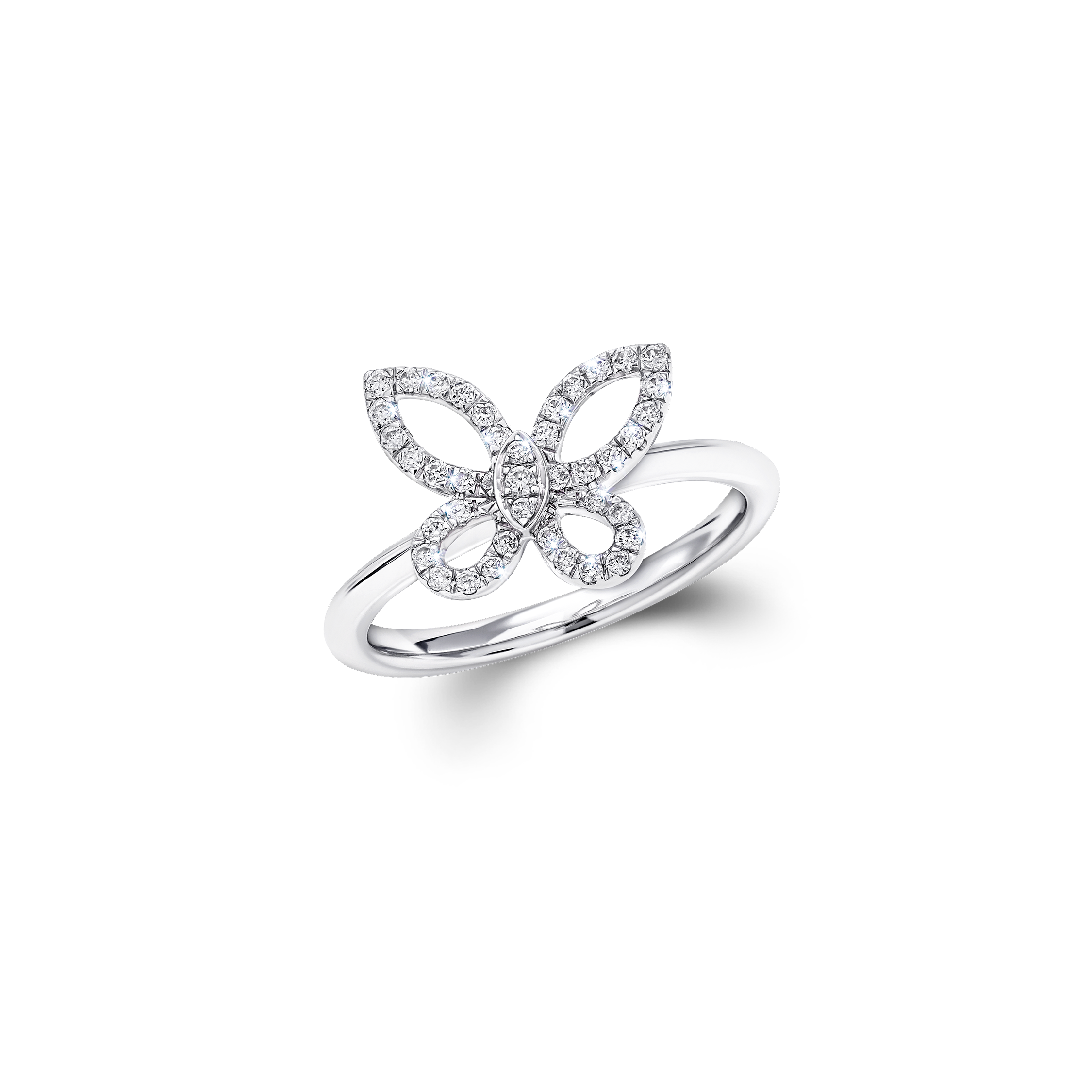 Mini Butterfly Silhouette Diamond Ring