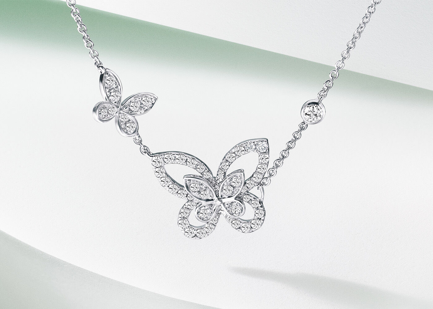 Image shows Graff Butterfly Double Butterfly Silhouette Diamond Pendant