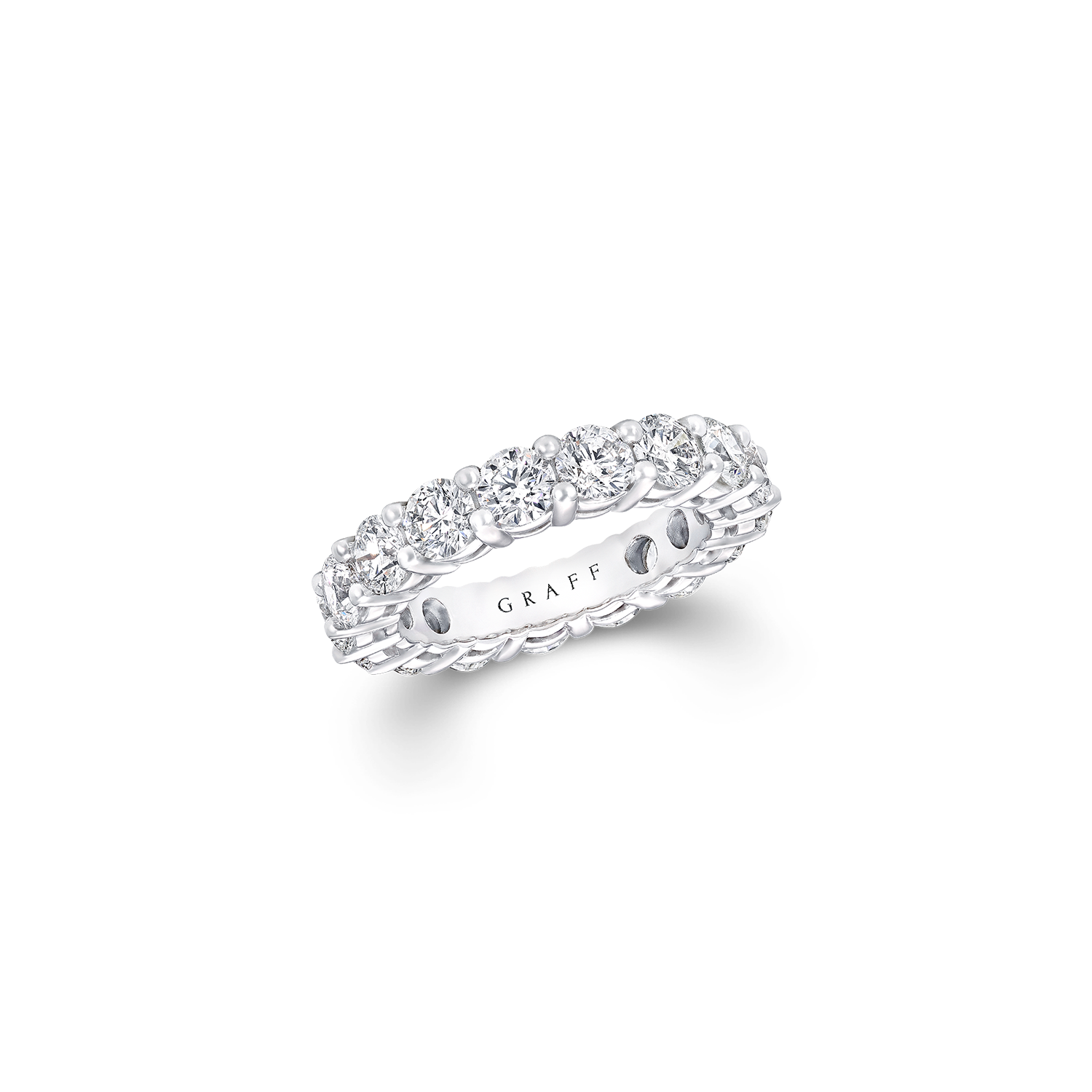 Shared Claw Round Diamond Wedding Band
