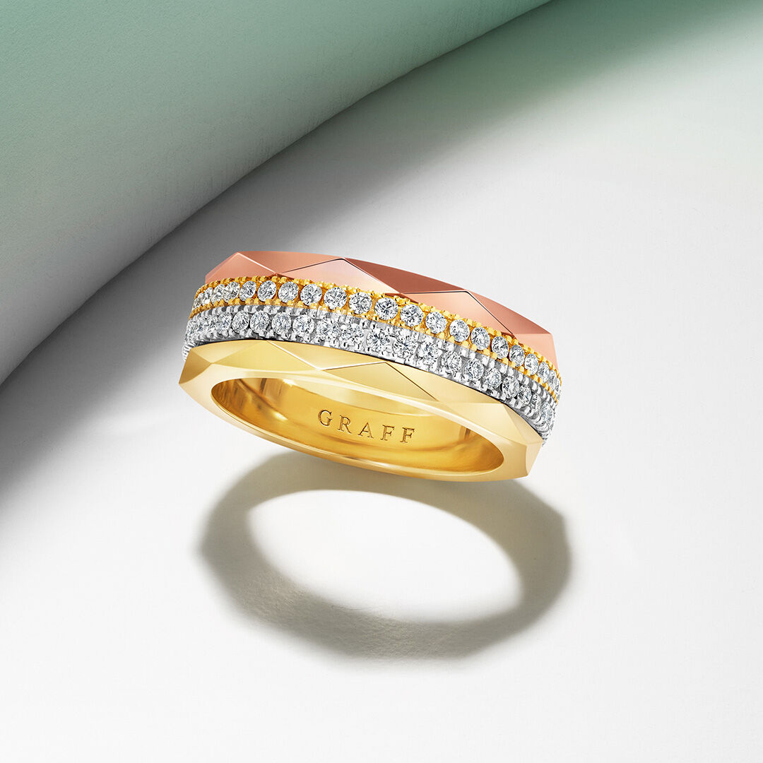 Image shows Laurence Graff Signature Four-Row Layered Ring