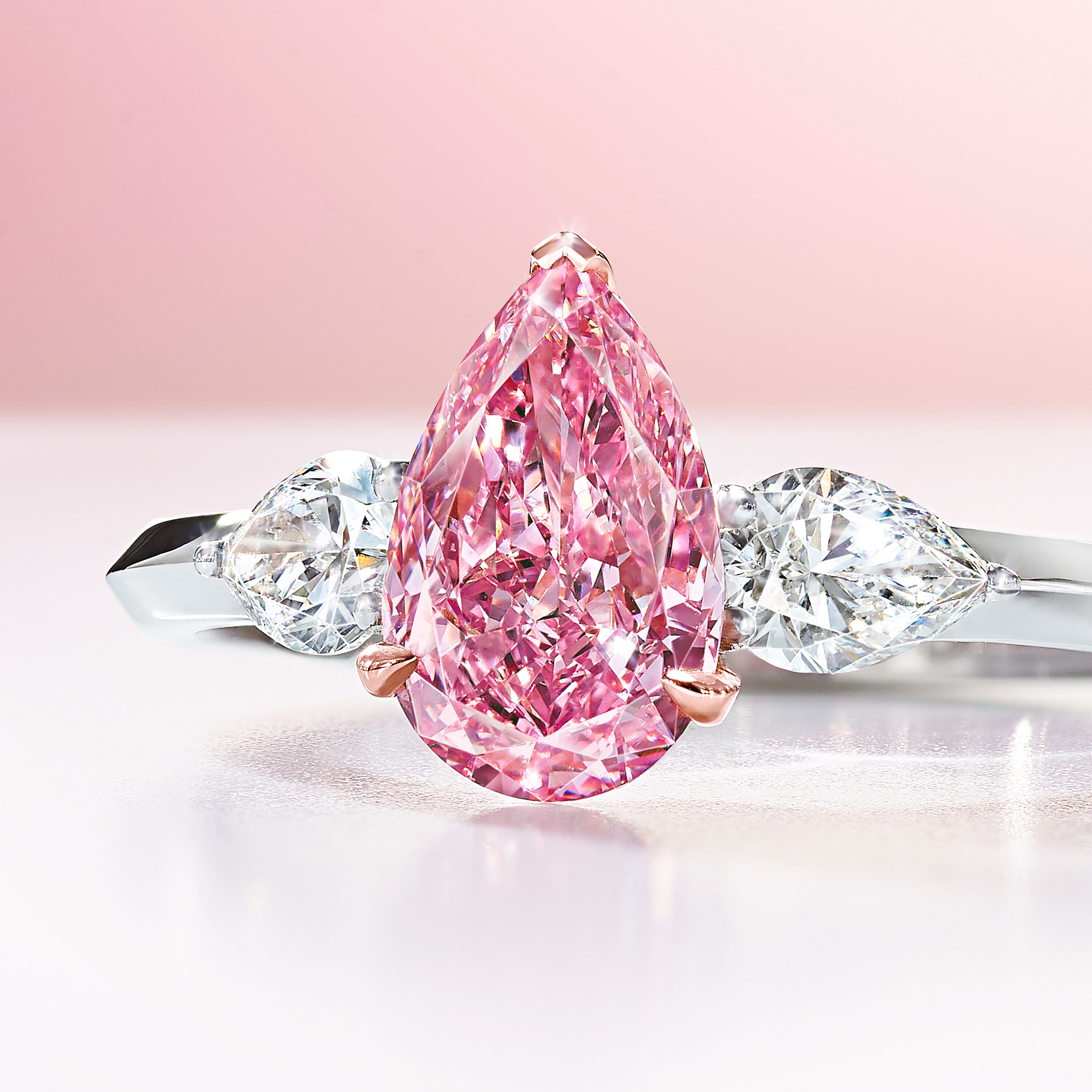 A pear shape pink diamond by Graff