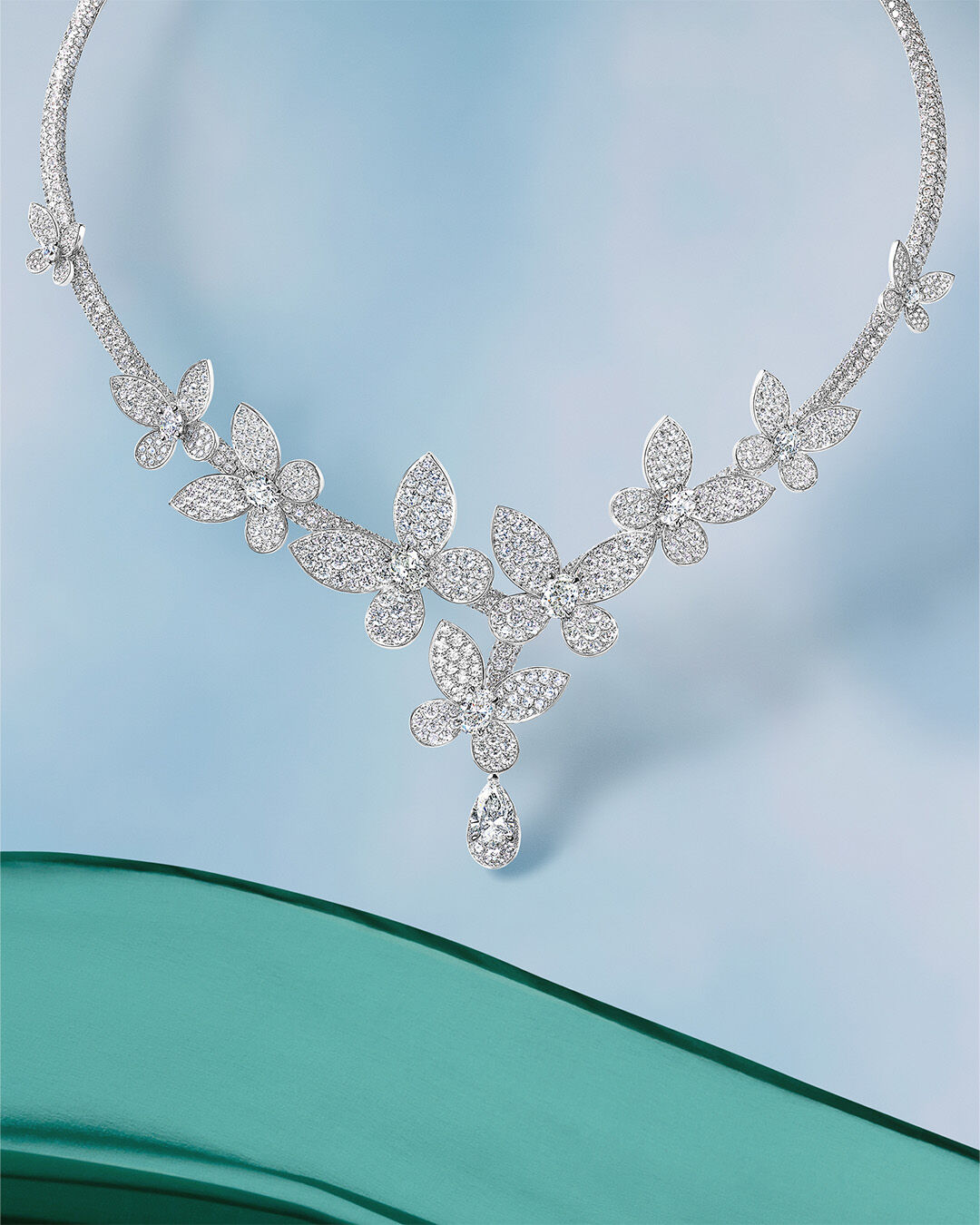 Image shows Graff Butterfly Pave Diamond Necklace