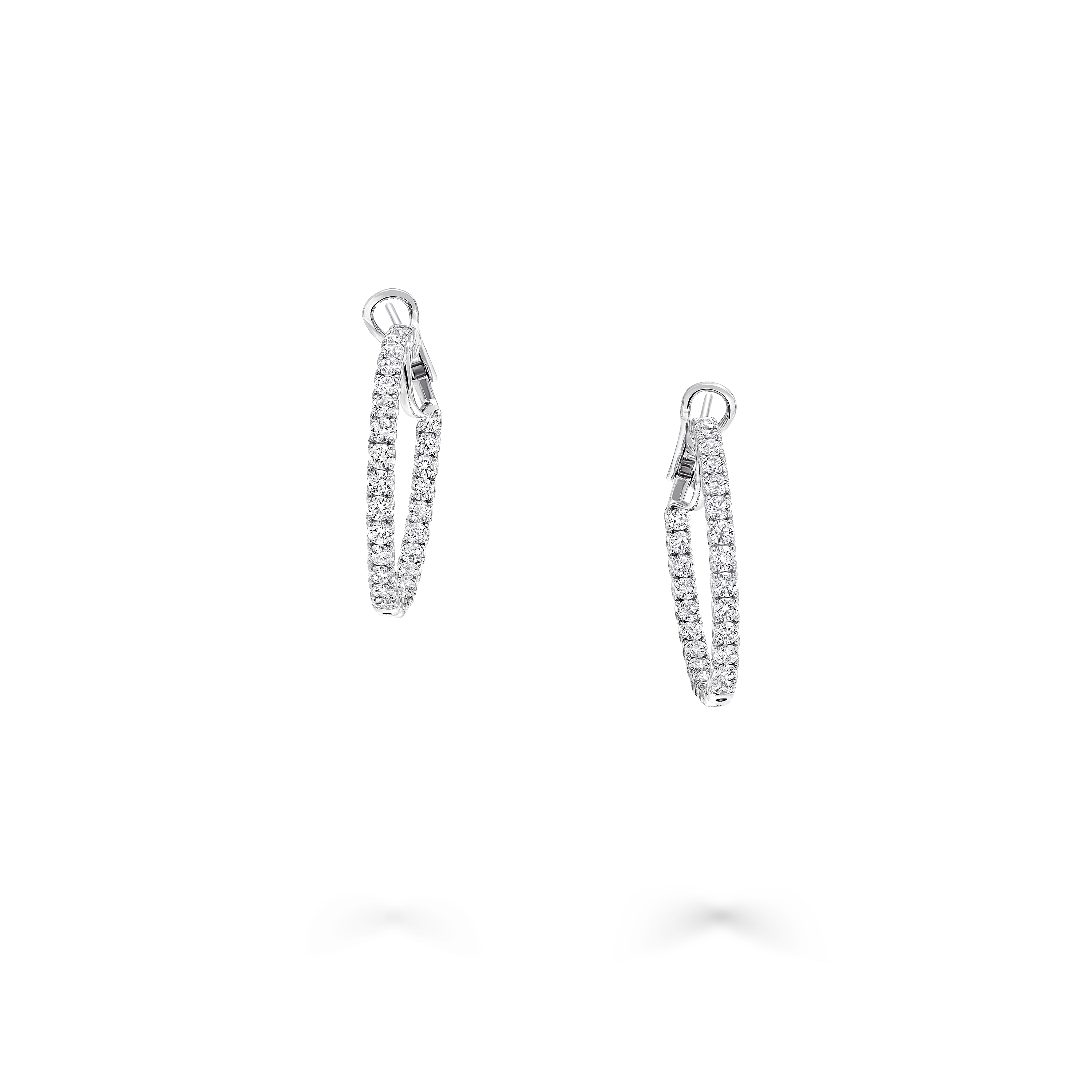 Round Diamond Hoop Earrings