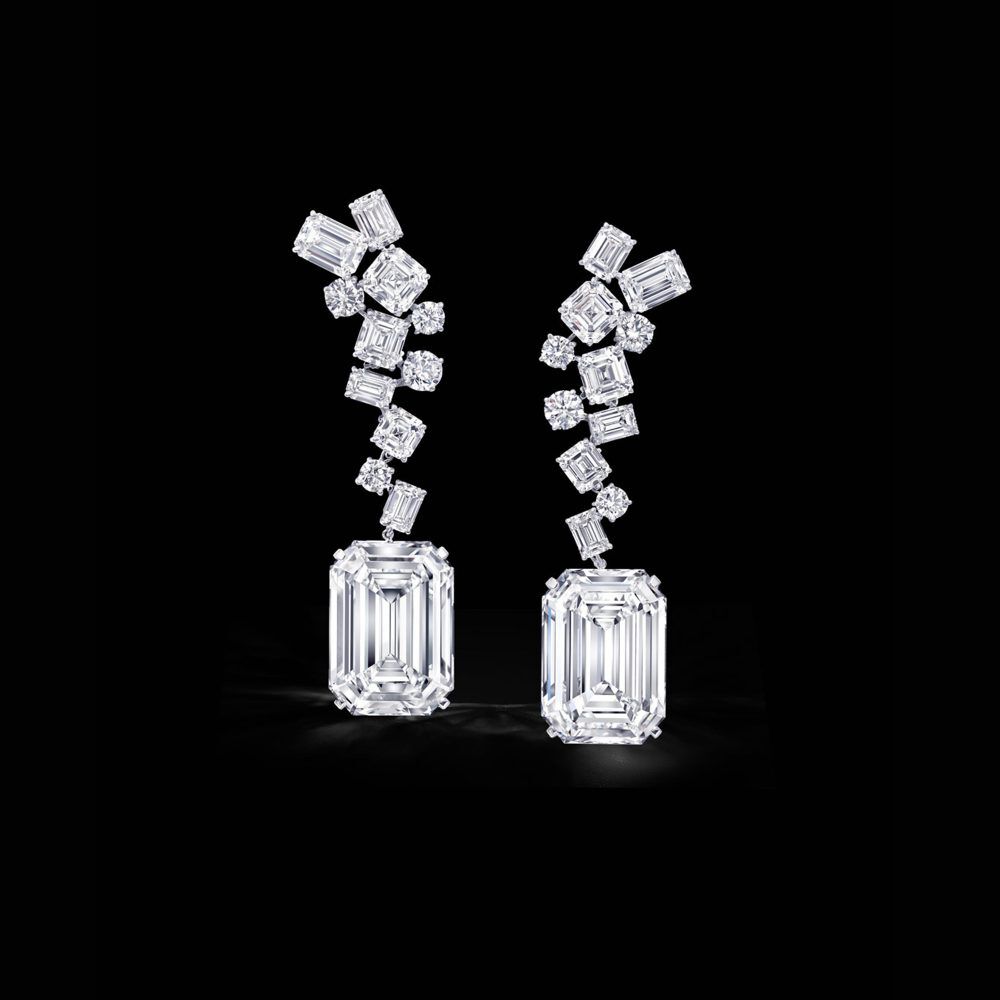 The Graff Eternal Twins - two identical D Flawless emerald cut diamonds weighing 50.23 carats each