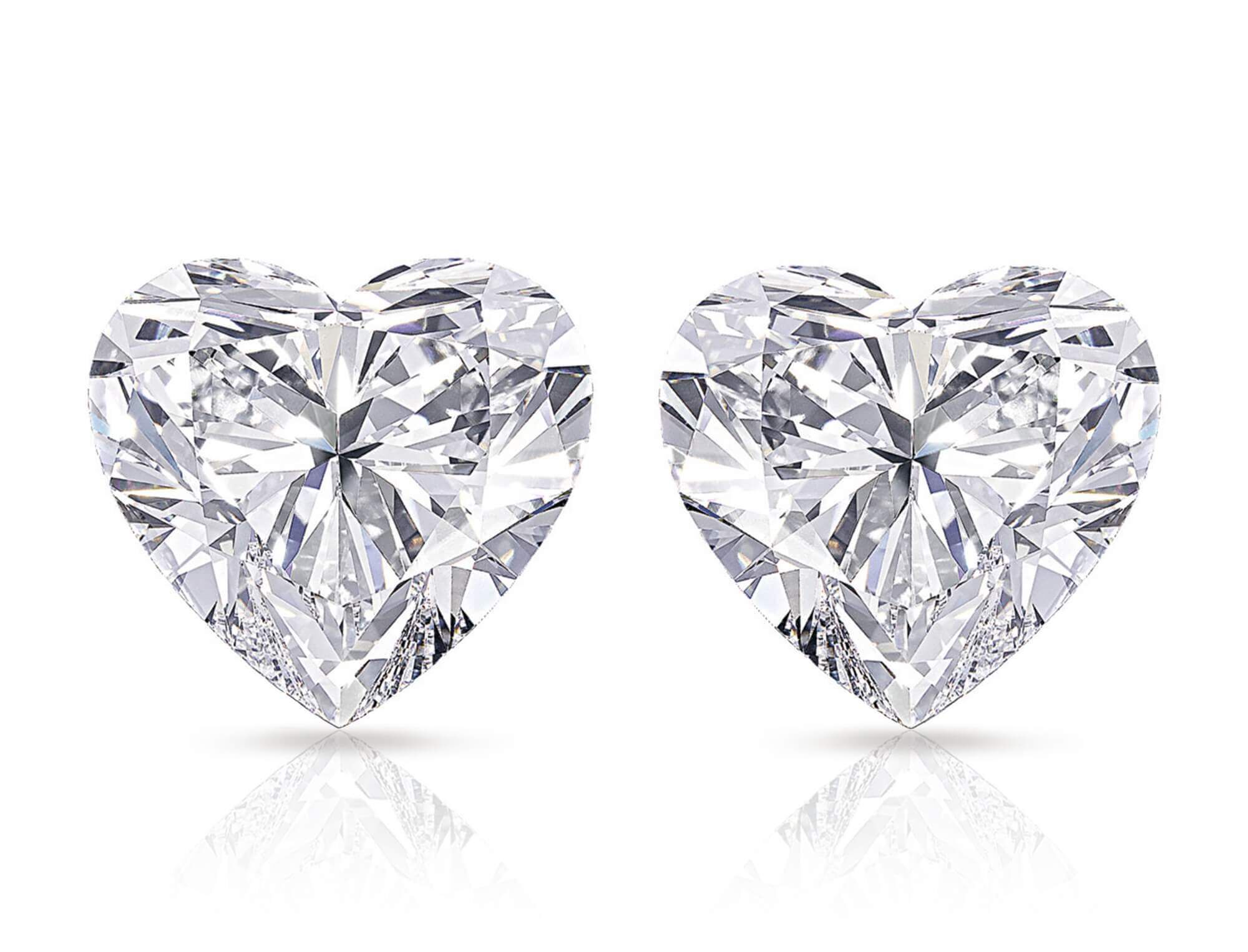 The Graff Sweethearts - 51.53 and 50.76 carat heart shape famous diamonds
