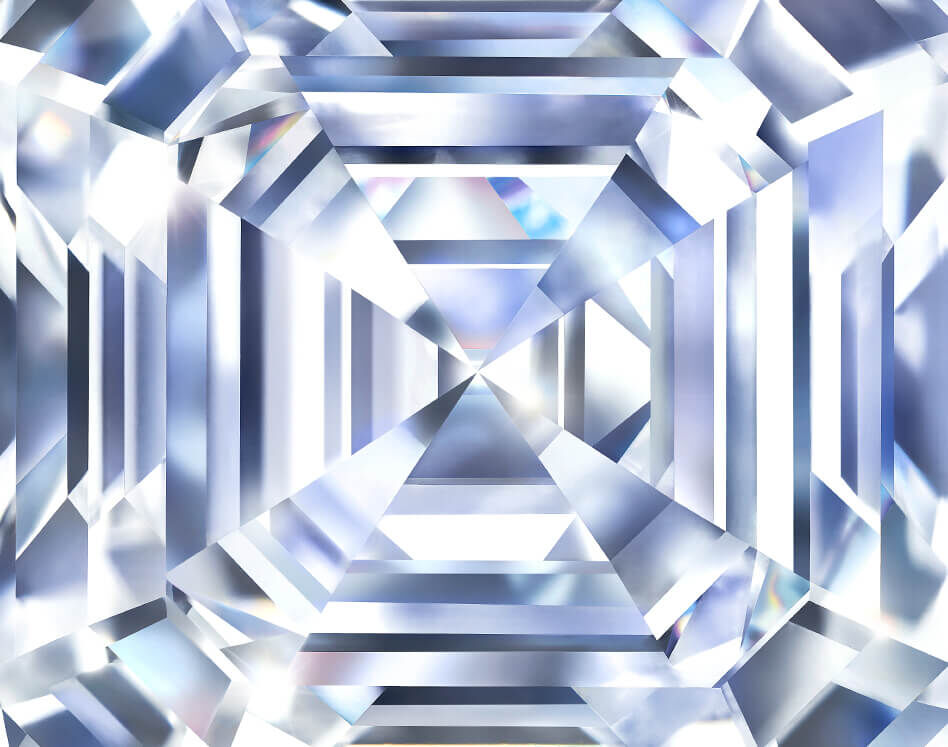 Close up of diamond facets