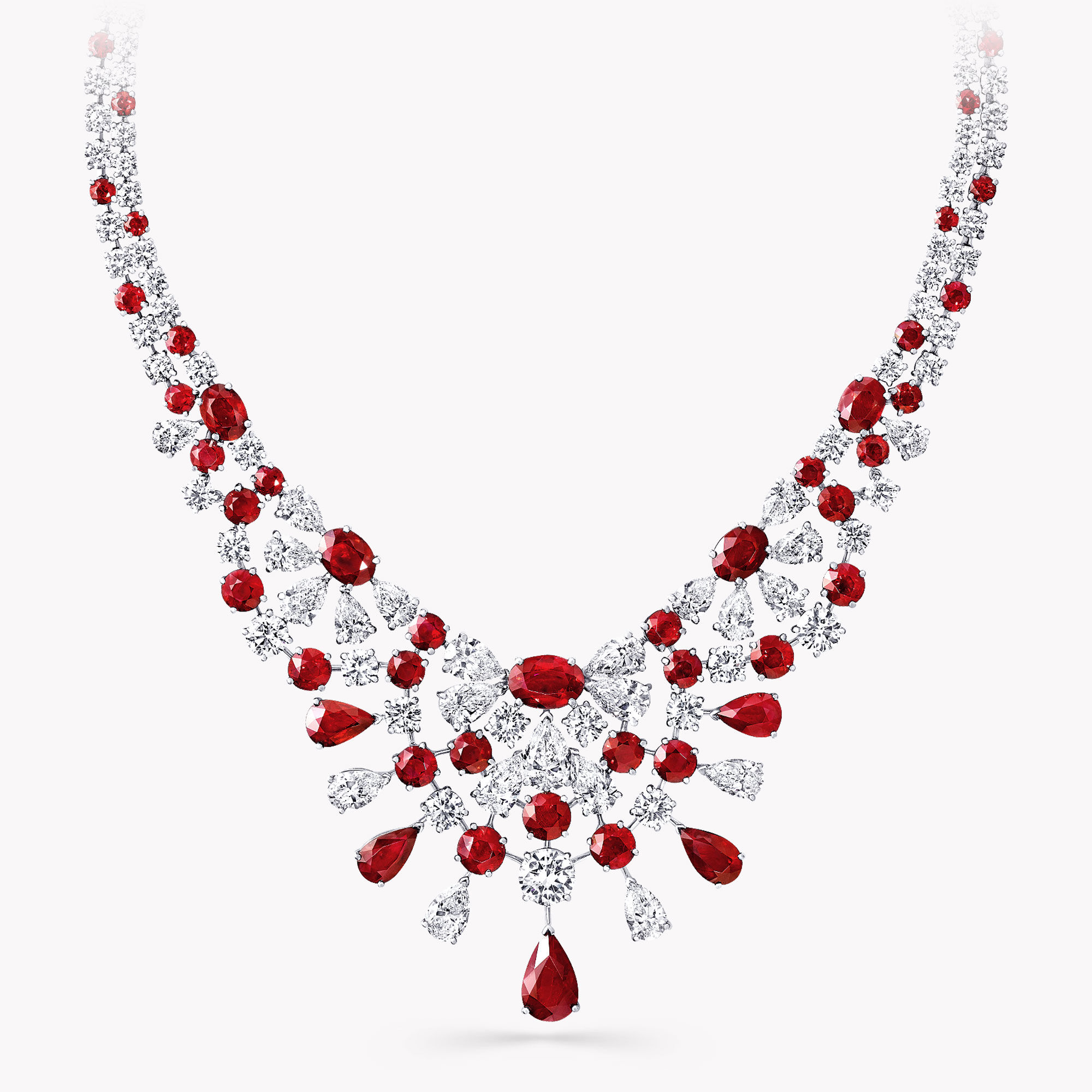 A Graff ruby and white diamond high jewellery necklace