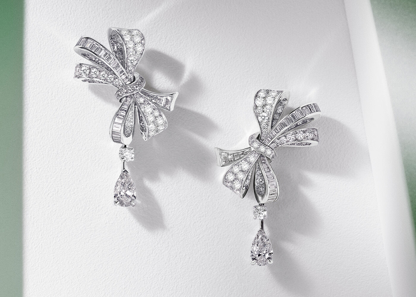 Image of Graff Tilda's Bow Pear Drop earrings