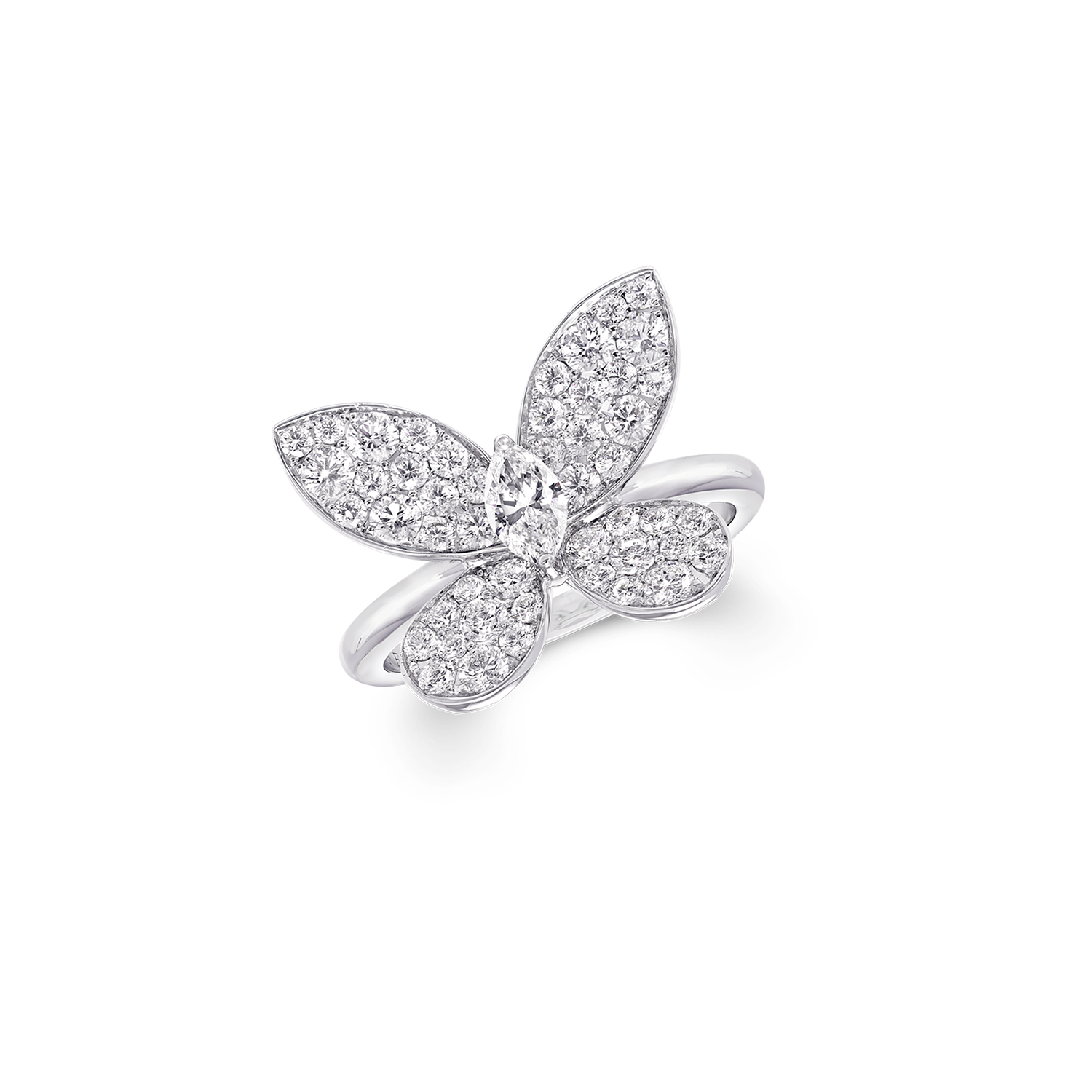 Pavé Butterfly Diamond Ring