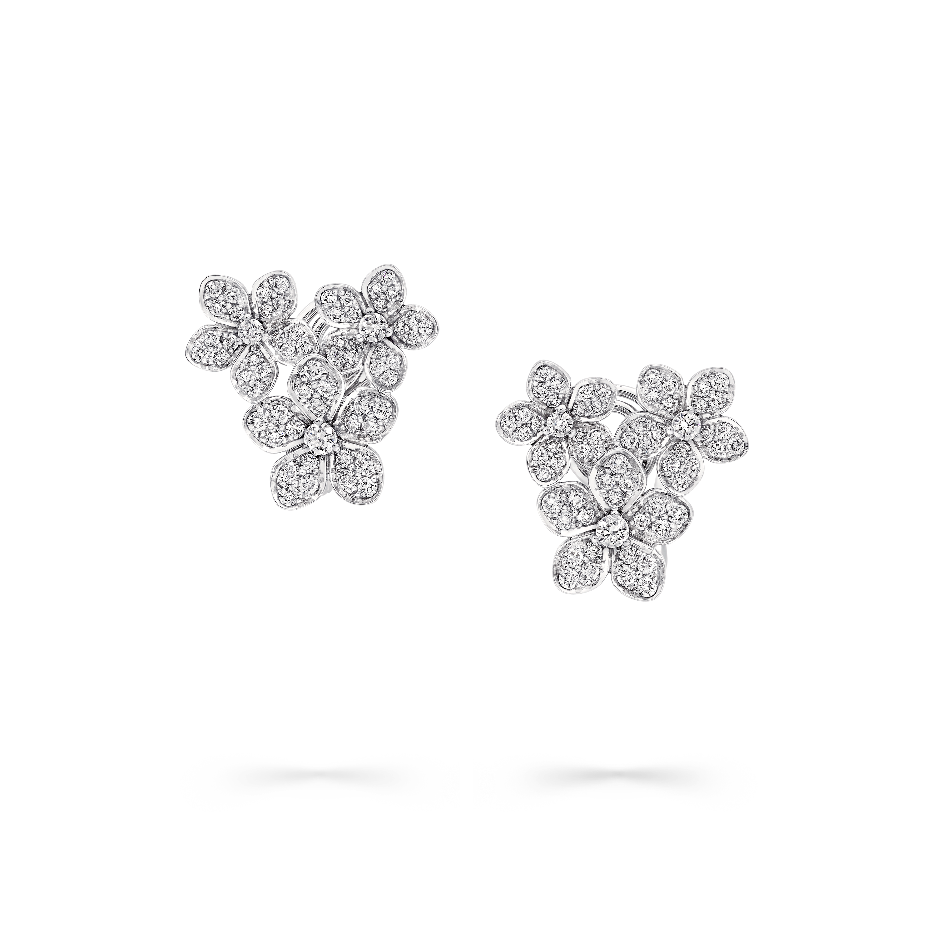 Wild Flower Diamond Cluster Stud Earrings