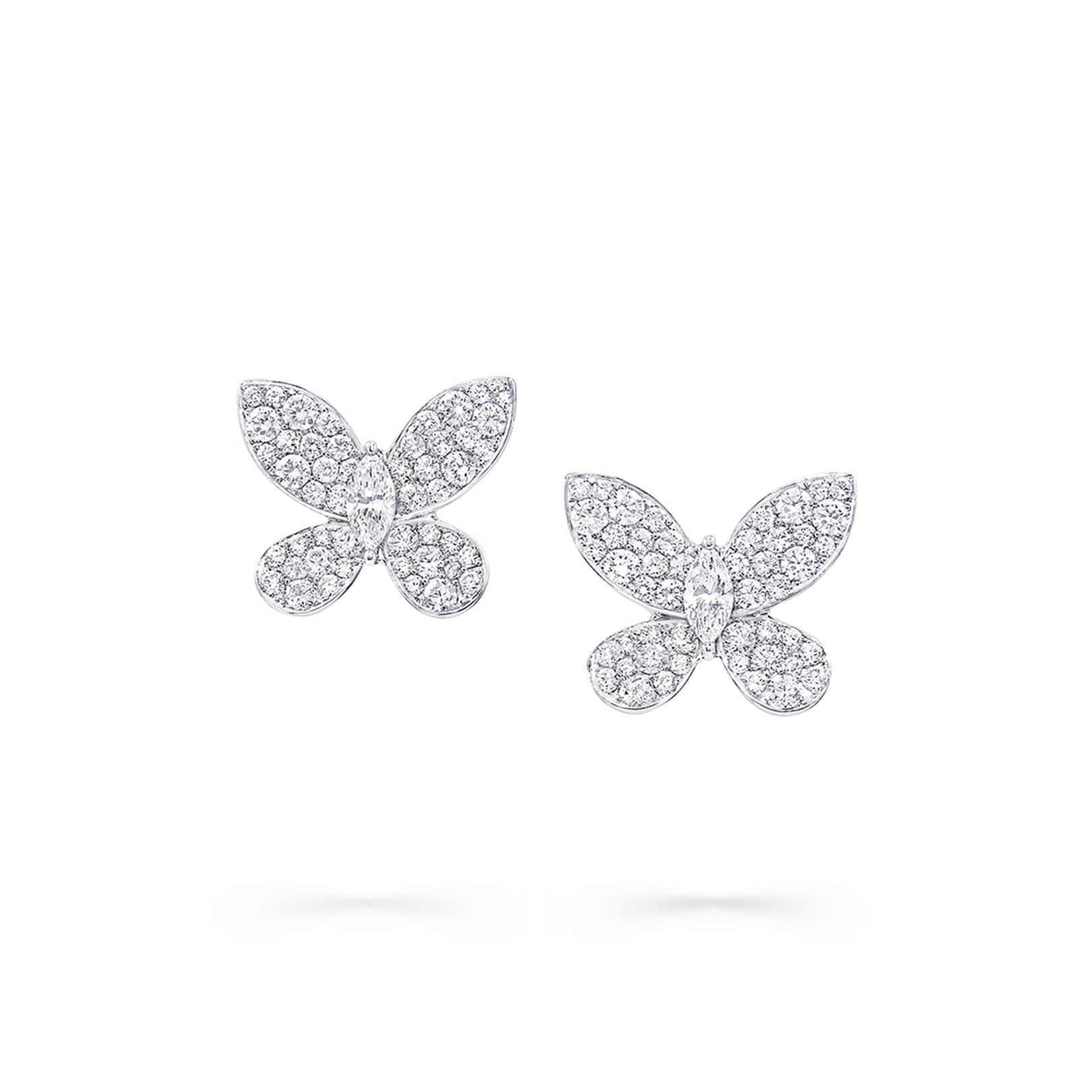 Pav&eacute; Butterfly Diamond Stud Earrings