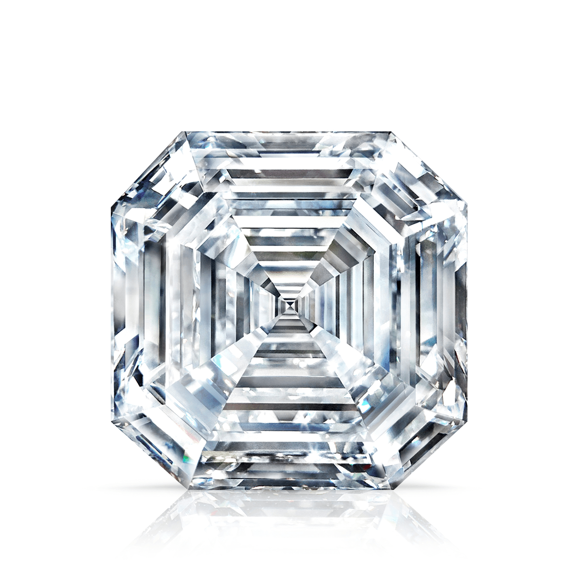 Front view of the 302 37ct Graff Lesedi La Rona Square Emerald Cut Diamond