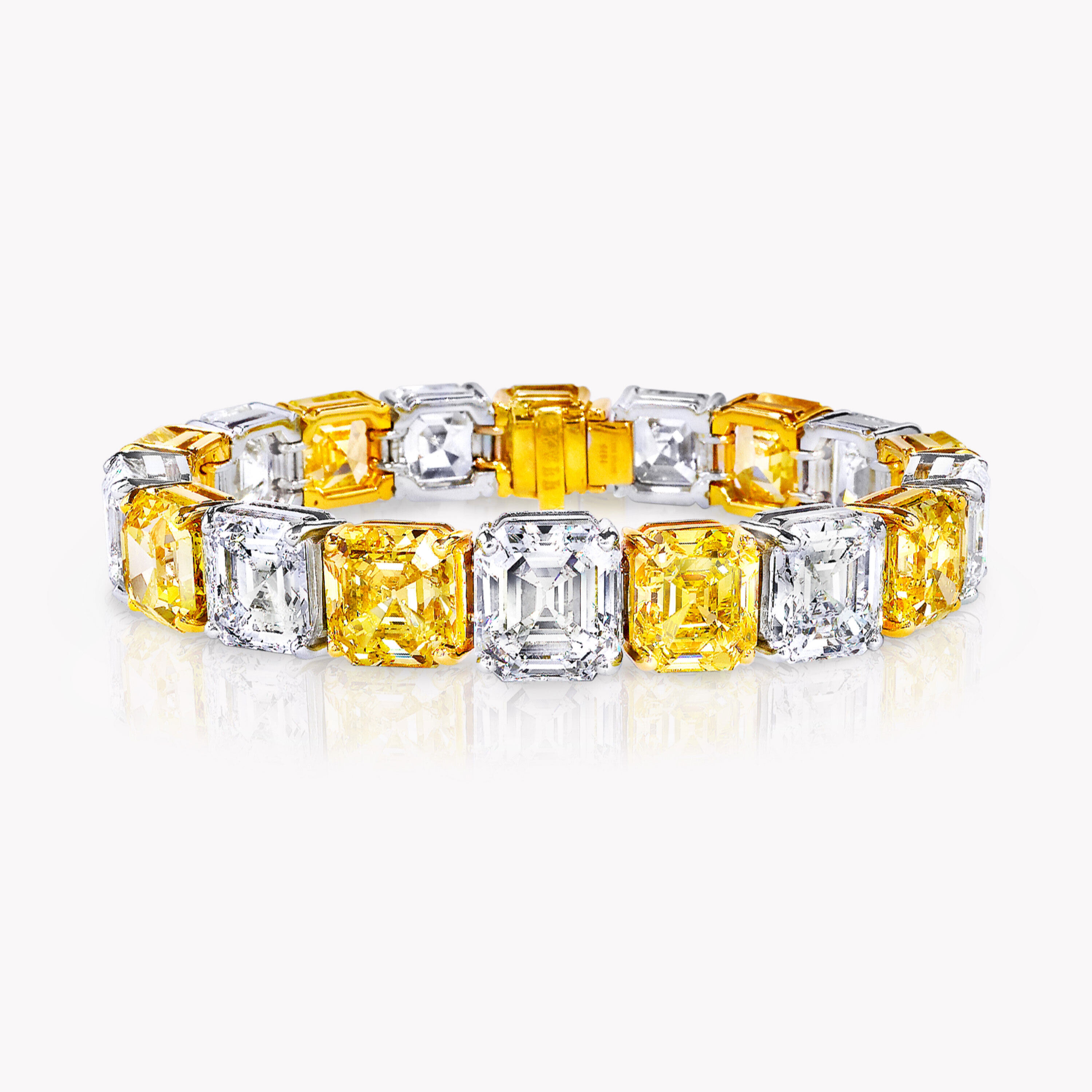 A Graff yellow and white diamond high jewellery bracelet
