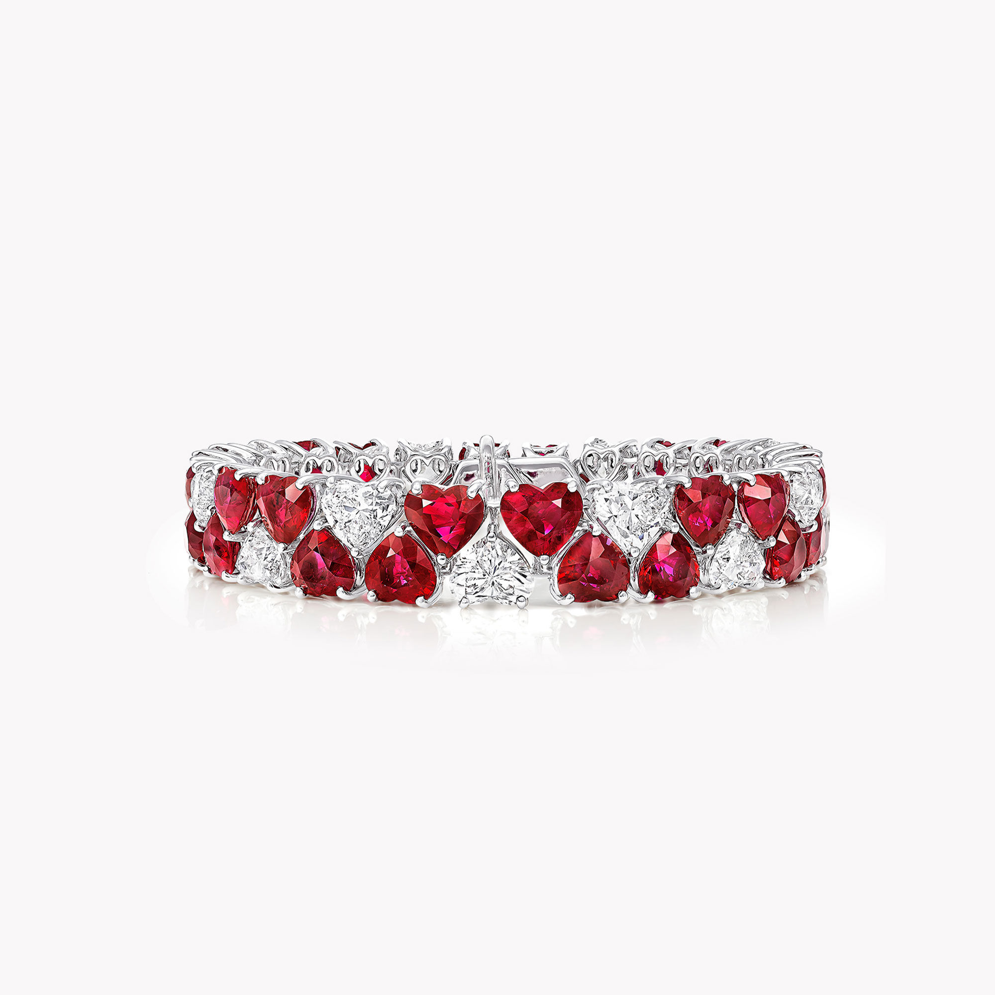 A Graff ruby and white diamond high jewellery bracelet