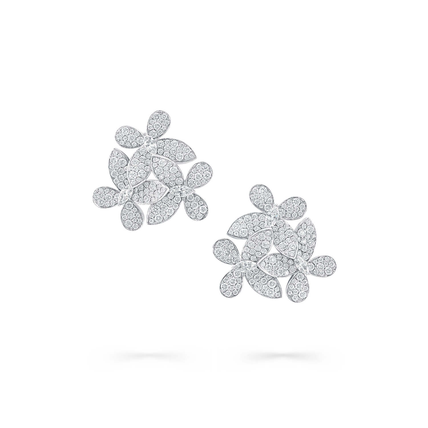 Triple Pavé Butterfly Diamond Earrings