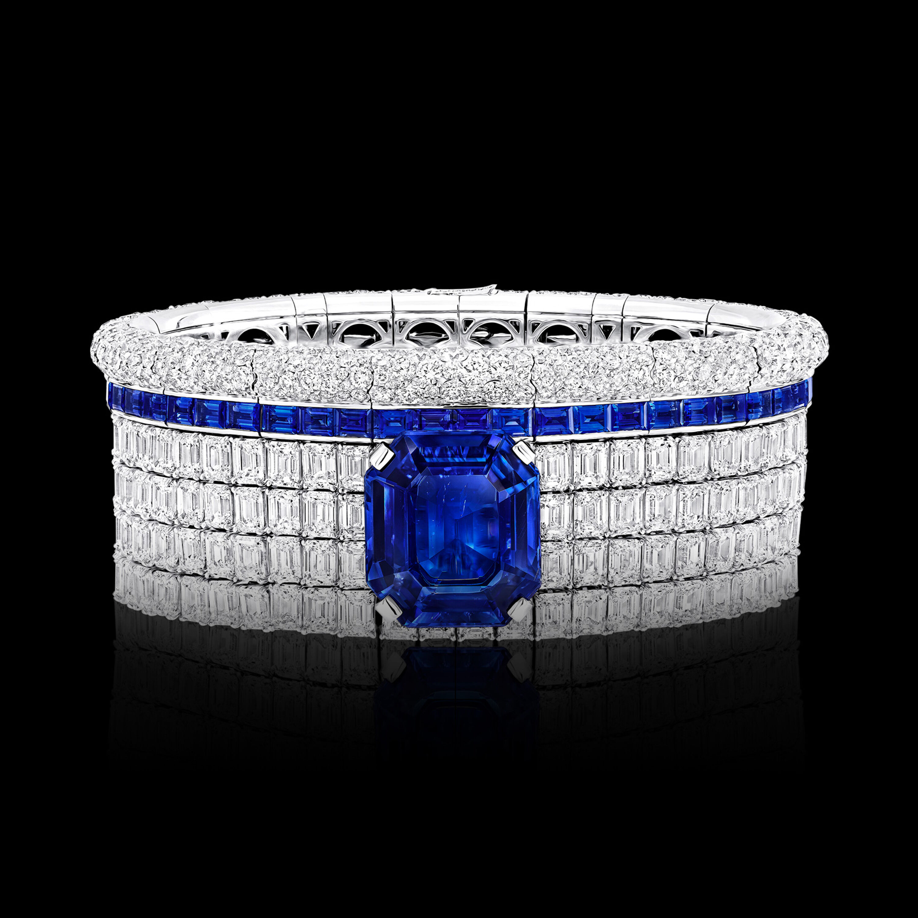 Image of Graff Sapphire and White Diamond High Jewellery Bangle