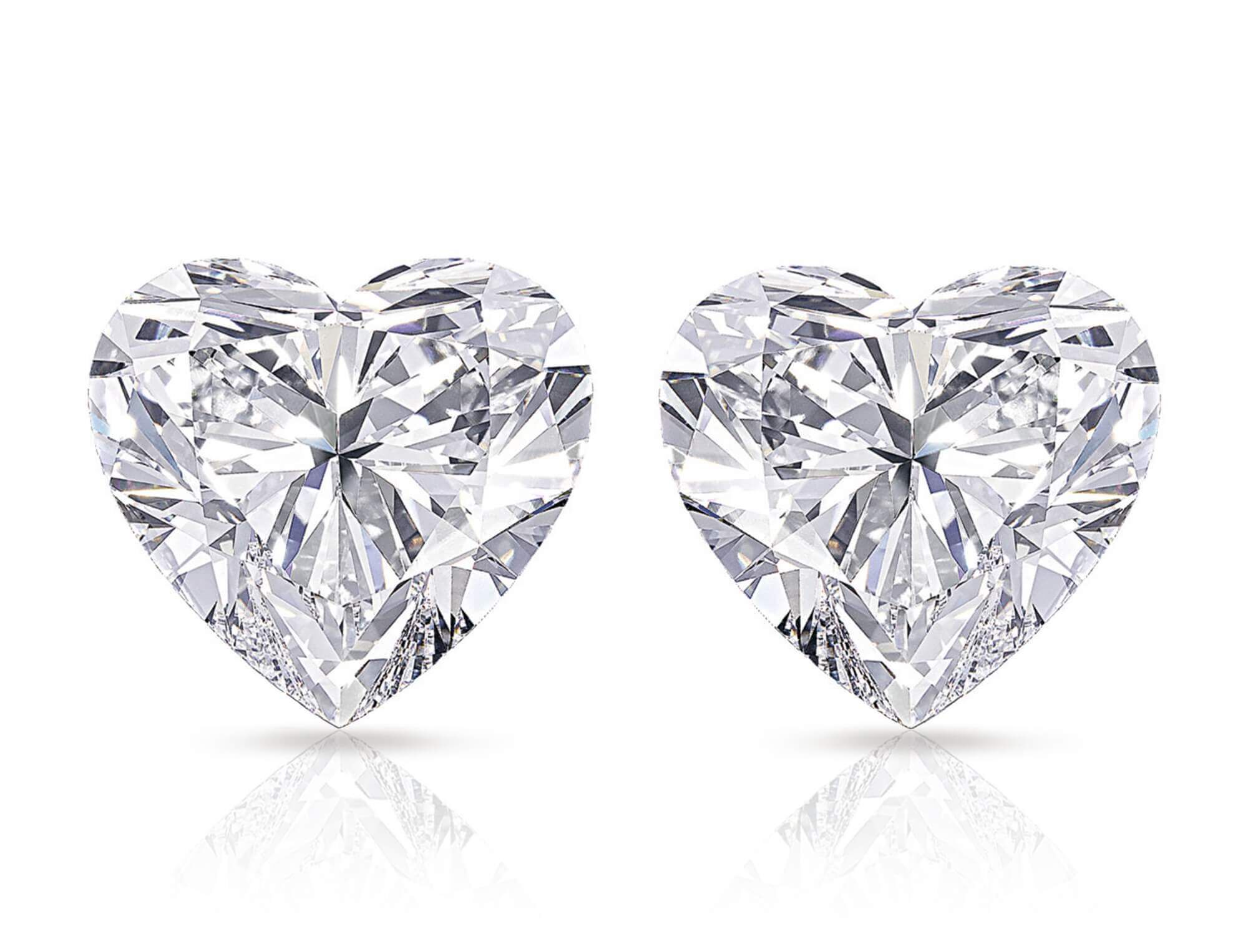 The Graff Sweethearts - 51.53 and 50.76 carat heart shape famous diamonds