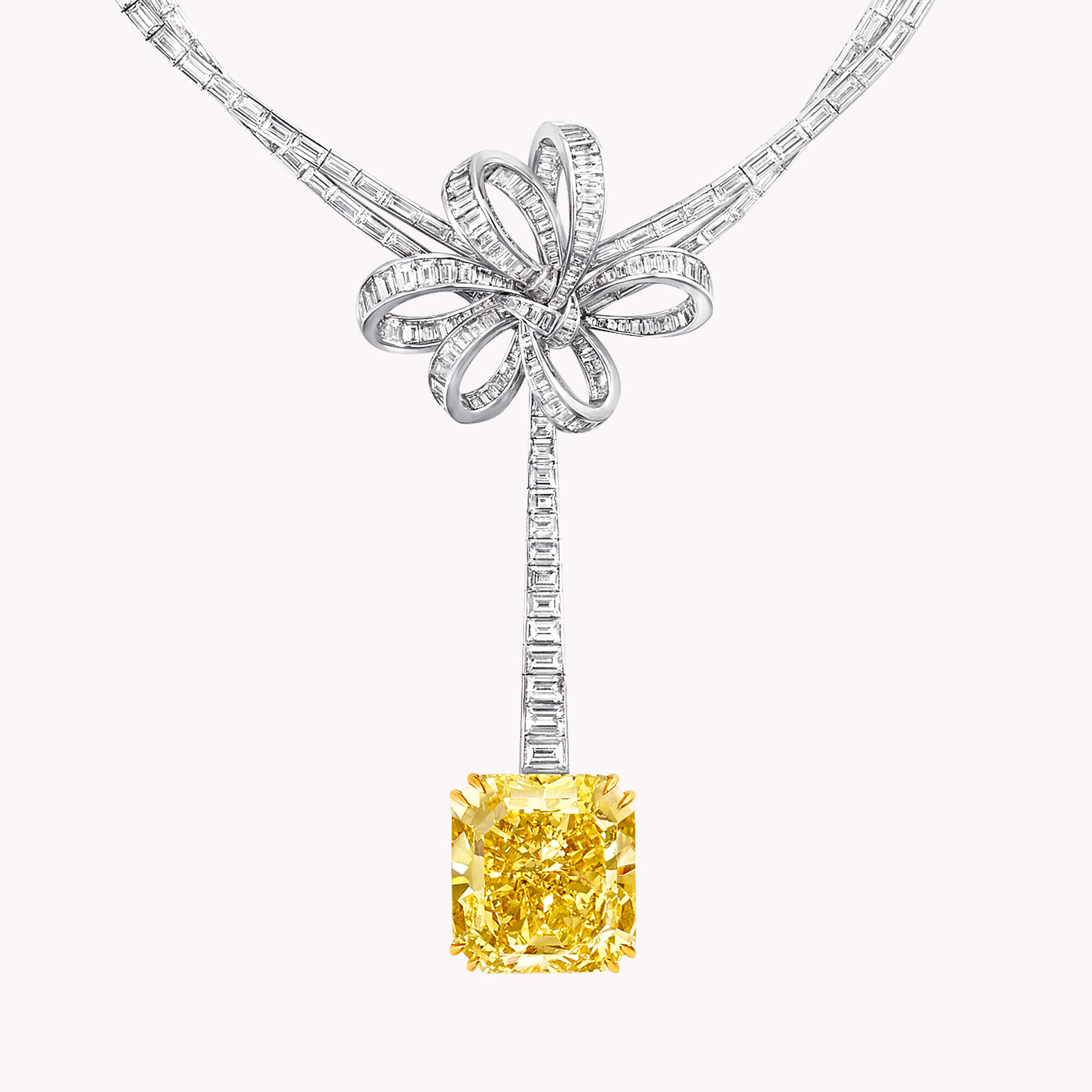 A Graff Inspired by Twombly collection yellow and white diamond high jewellery necklace