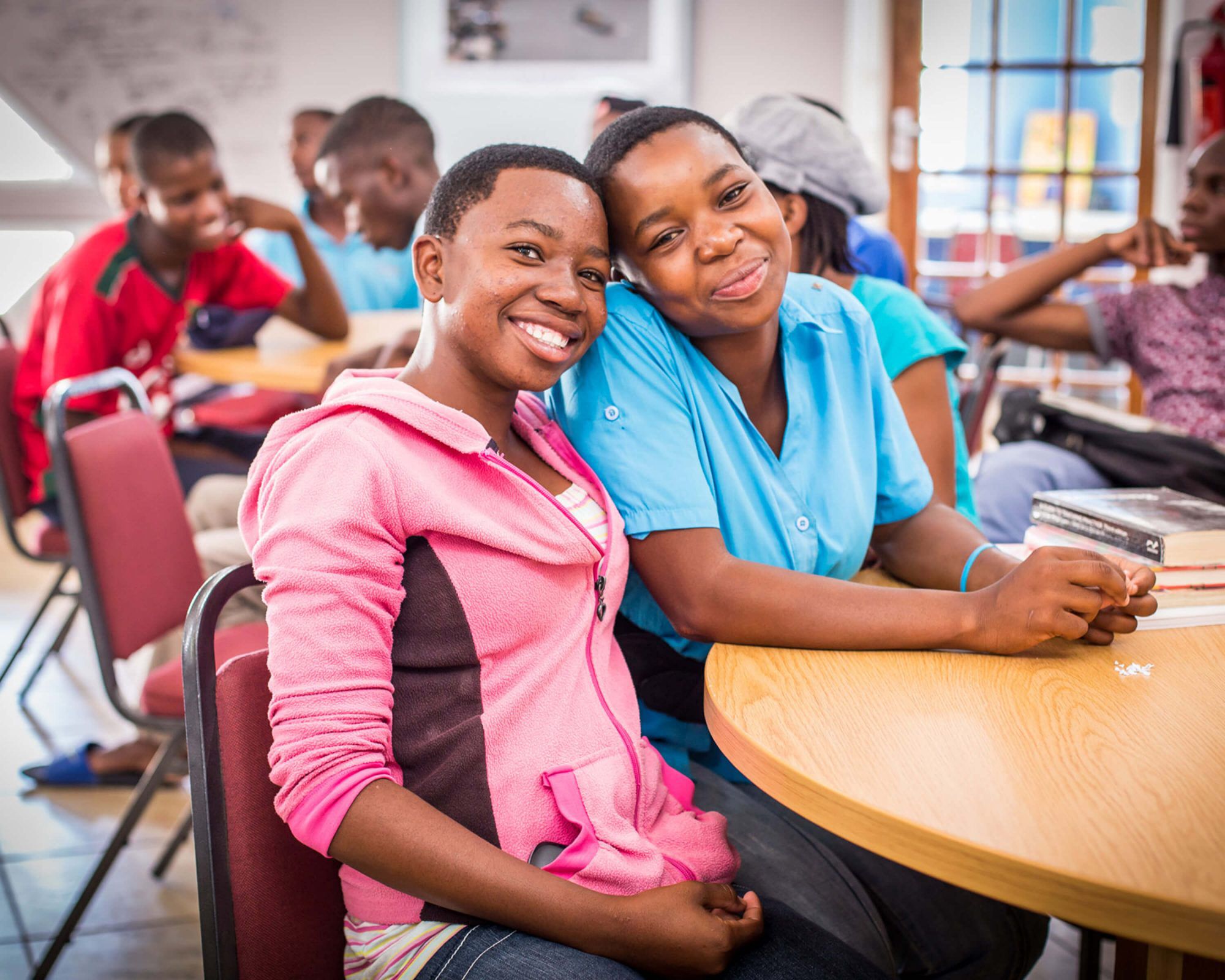 Students inside the Lesotho Leadership Centre 