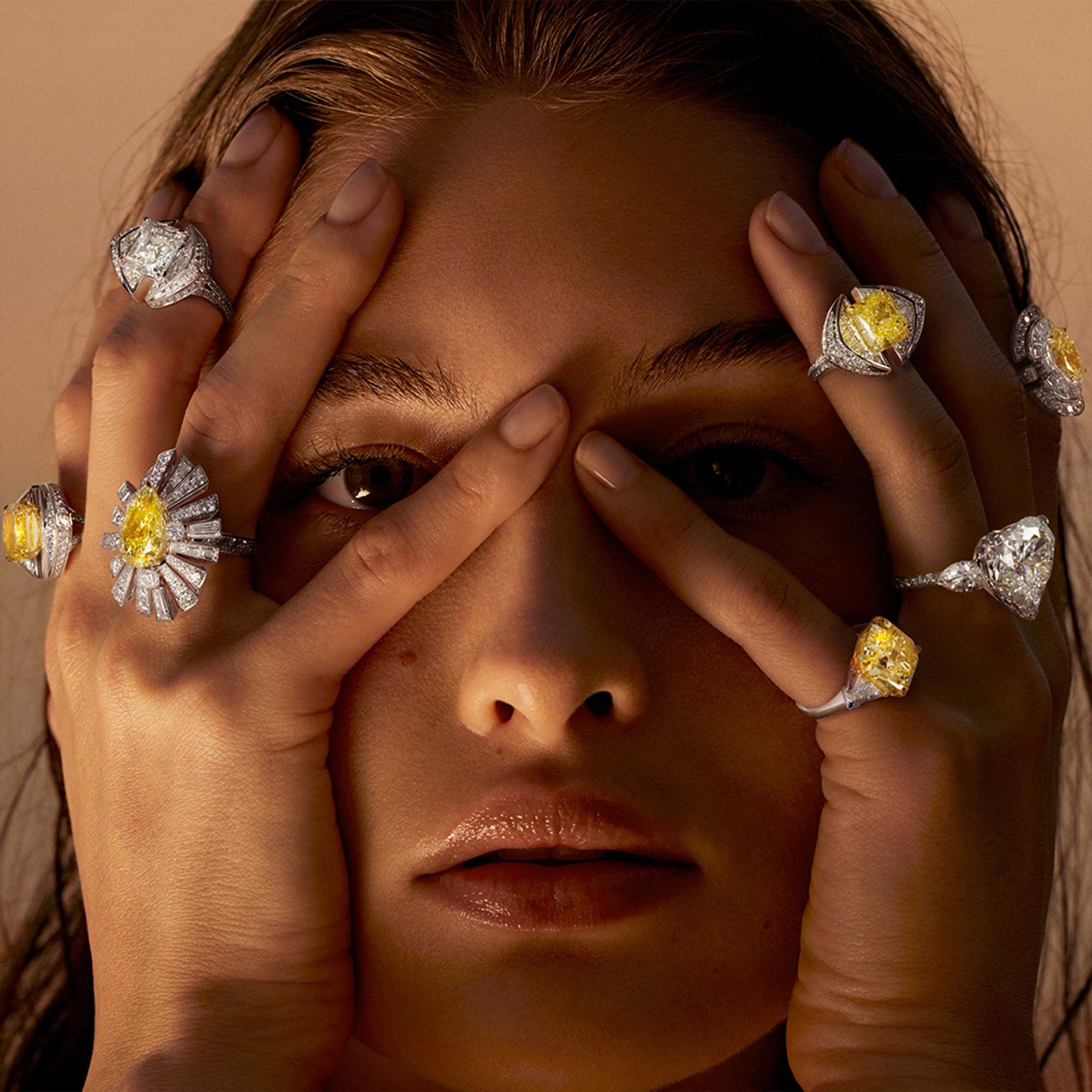 A pair of Graff yellow and white diamond high jewellery earrings 