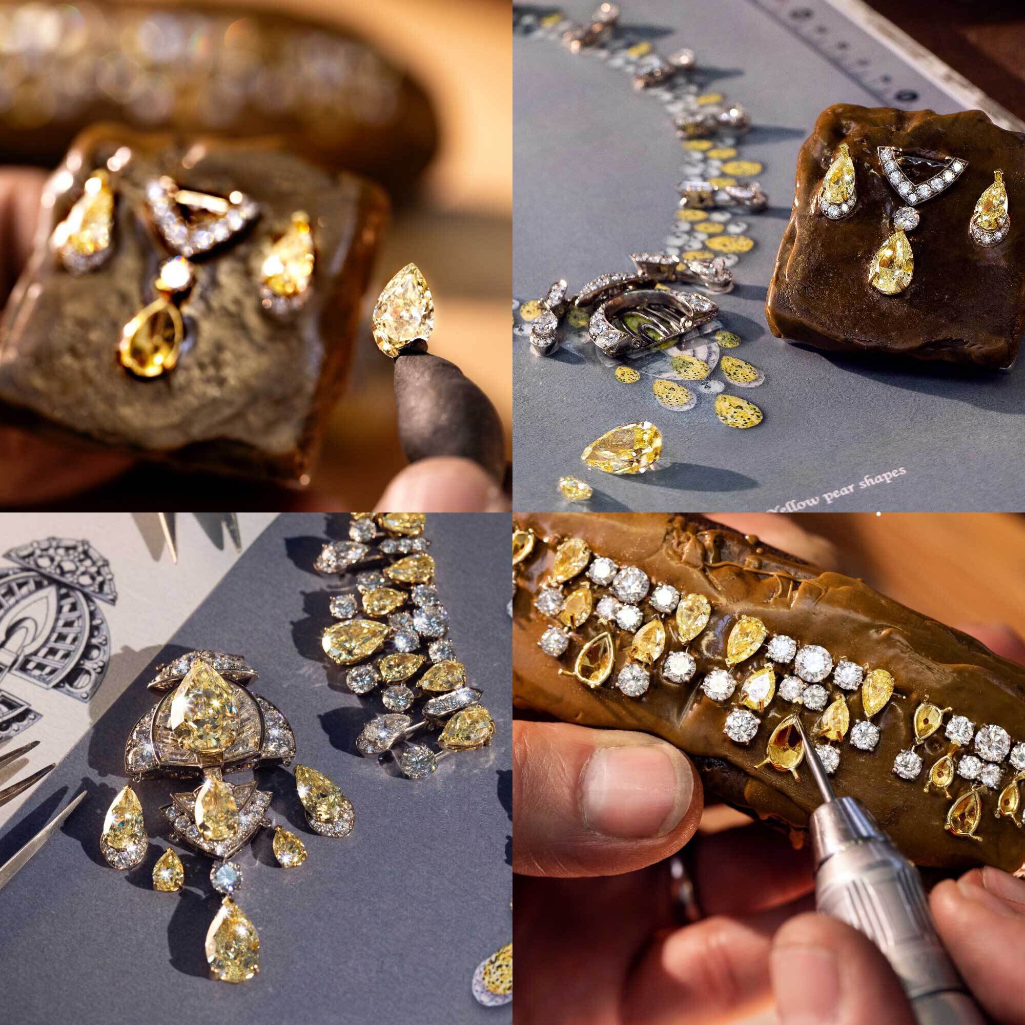 Making of Graff yellow and white diamond high jewellery