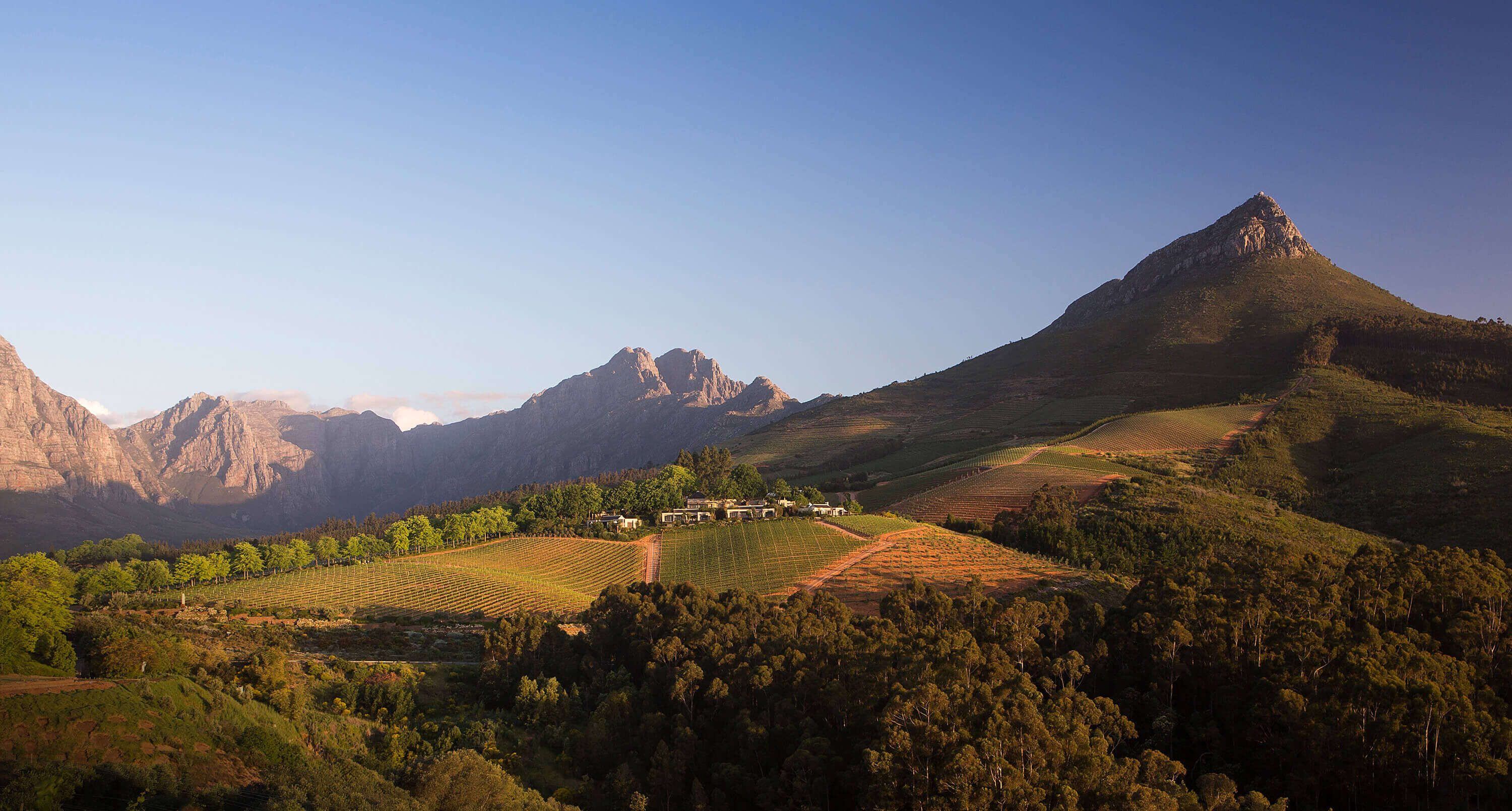 View of the Delaire Graff Estate in Stellenbosch, South Africa