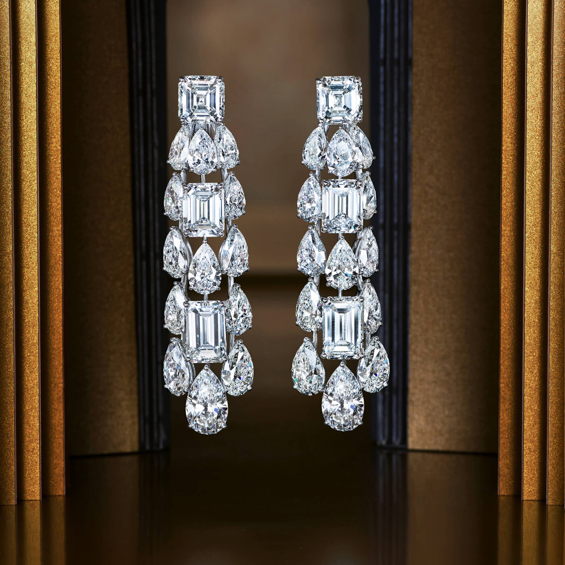 A Graff Diamond Earrings in an Egyptian temple setting