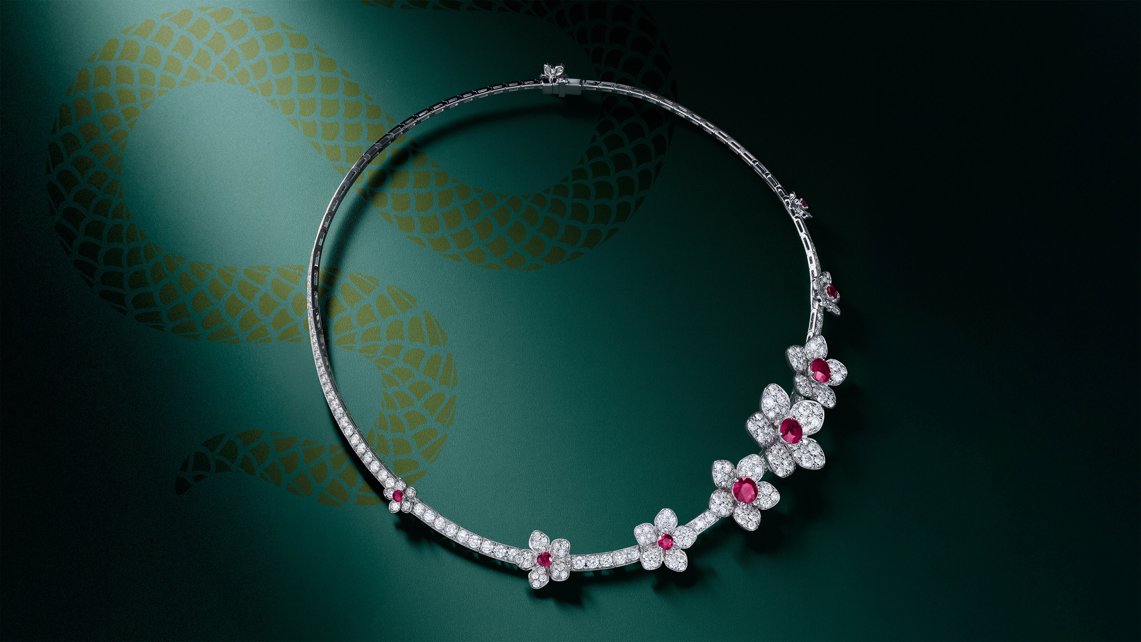 Image shows model hand image wearing Graff Emerald Cut solitaire ring and Diamond line tennis bracelet