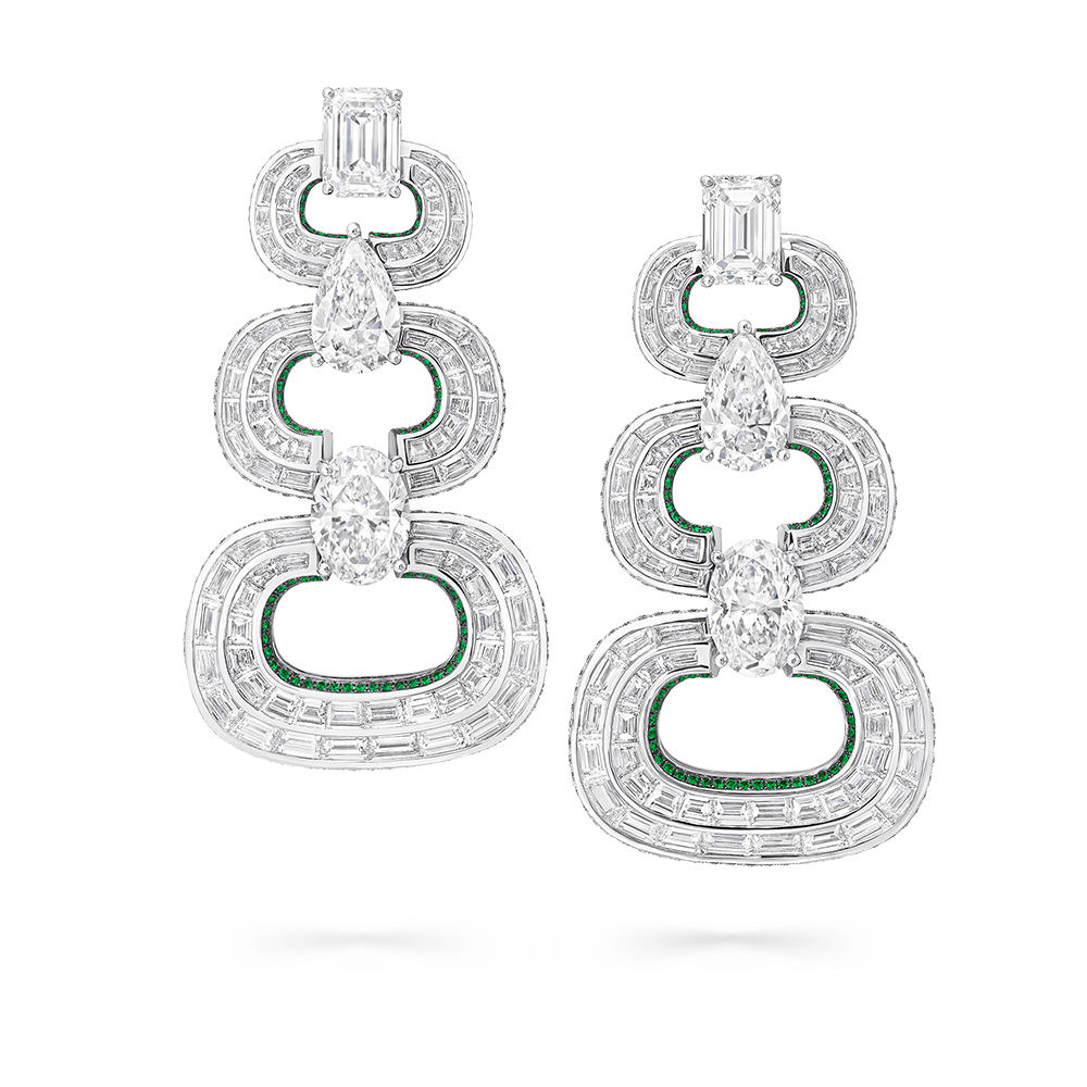 Image of Graff White Diamond and Emerald High Jewellery Earrings