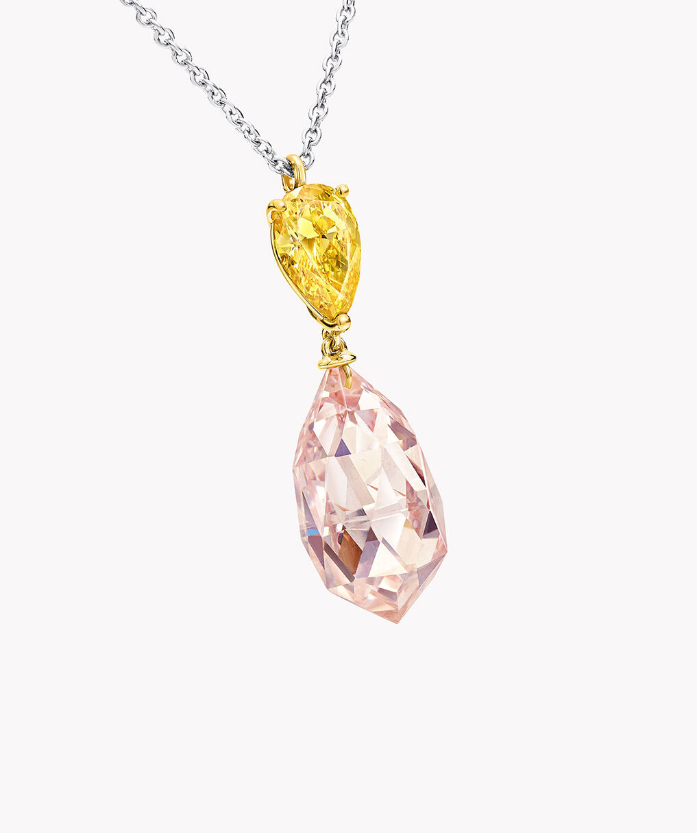 Graff High Jewellery Yellow and Pink Diamond Pendant 