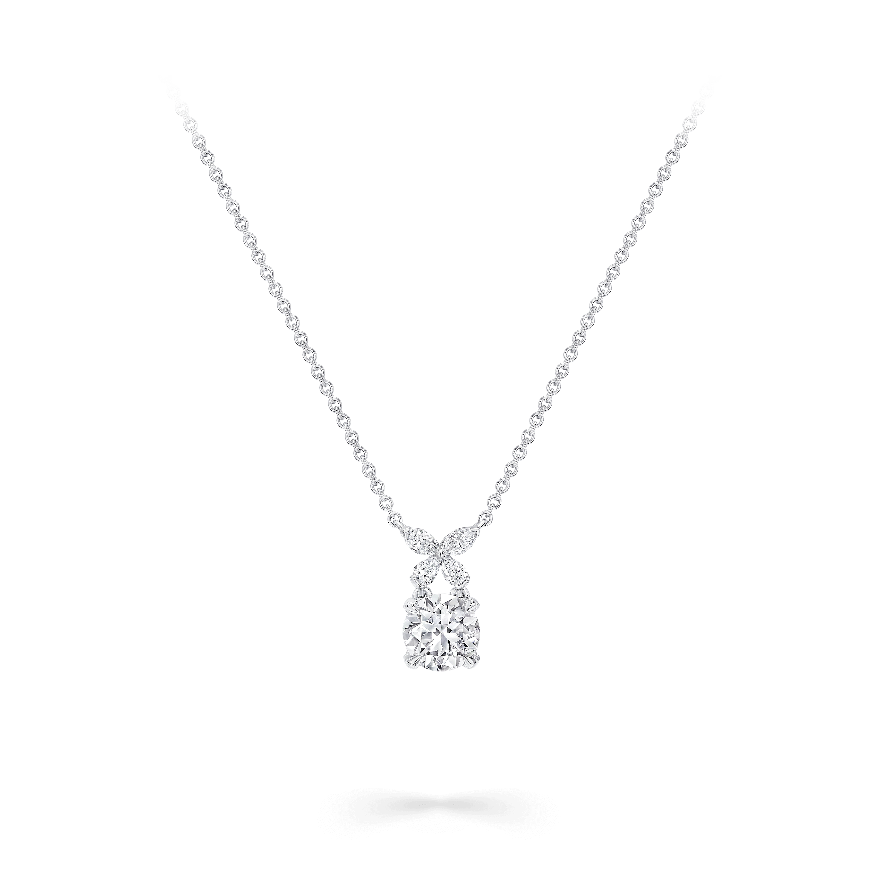 Classic Butterfly Round Diamond Pendant