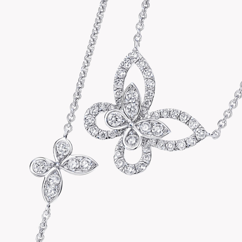 Multi Butterfly Silhouette Diamond Pendant, , hi-res